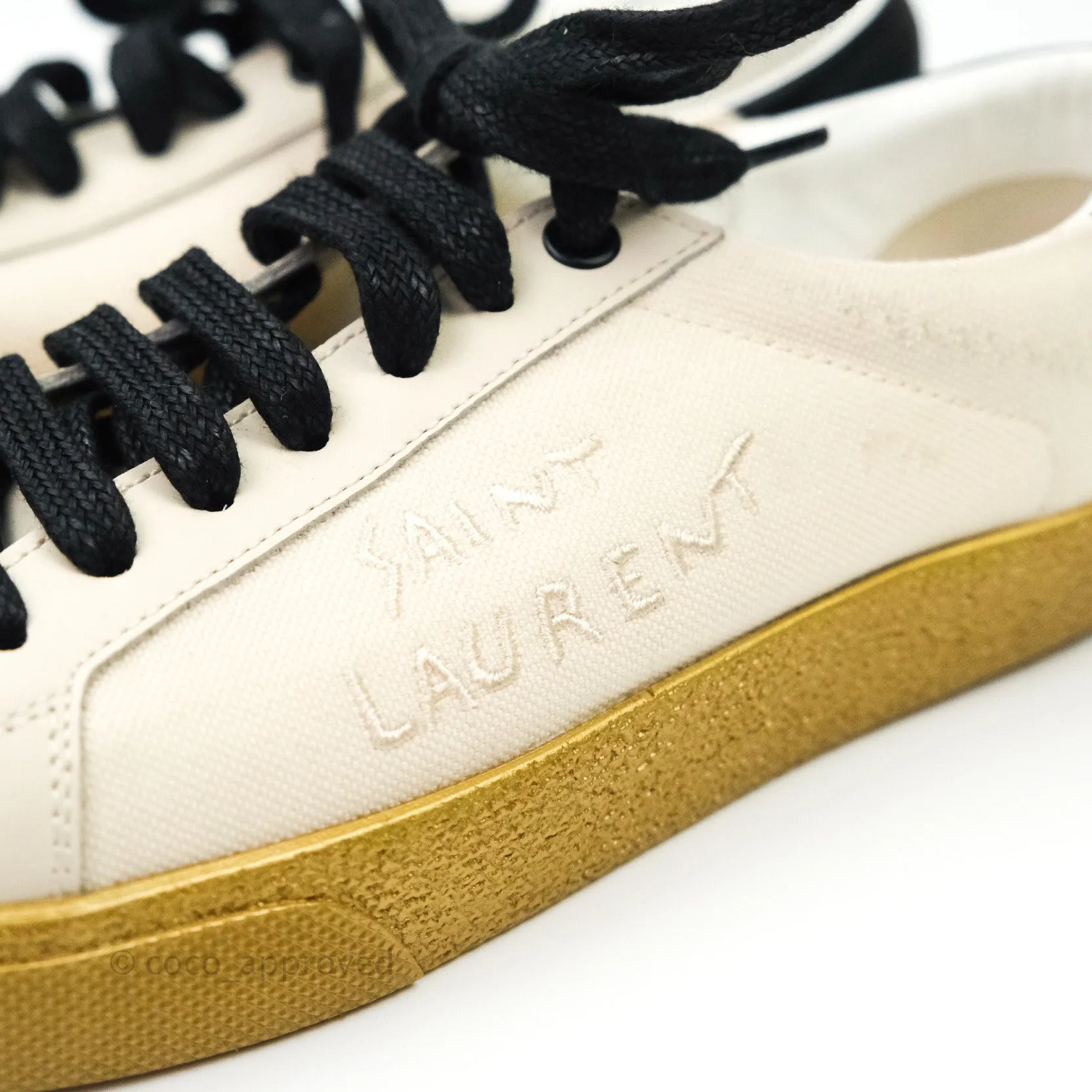 Saint Laurent Court Classic Worn-Look Sneakers Size 36.5