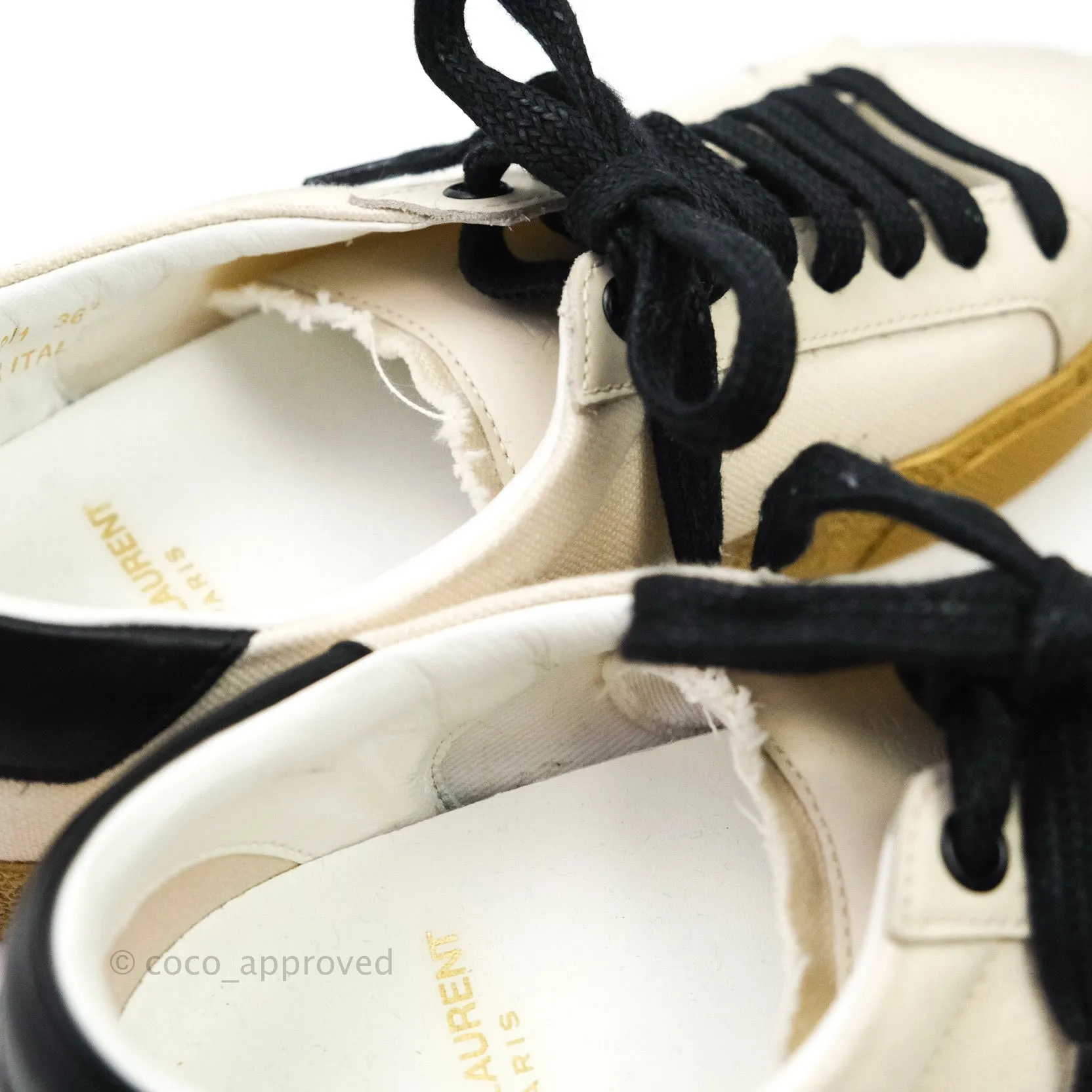Saint Laurent Court Classic Worn-Look Sneakers Size 36.5