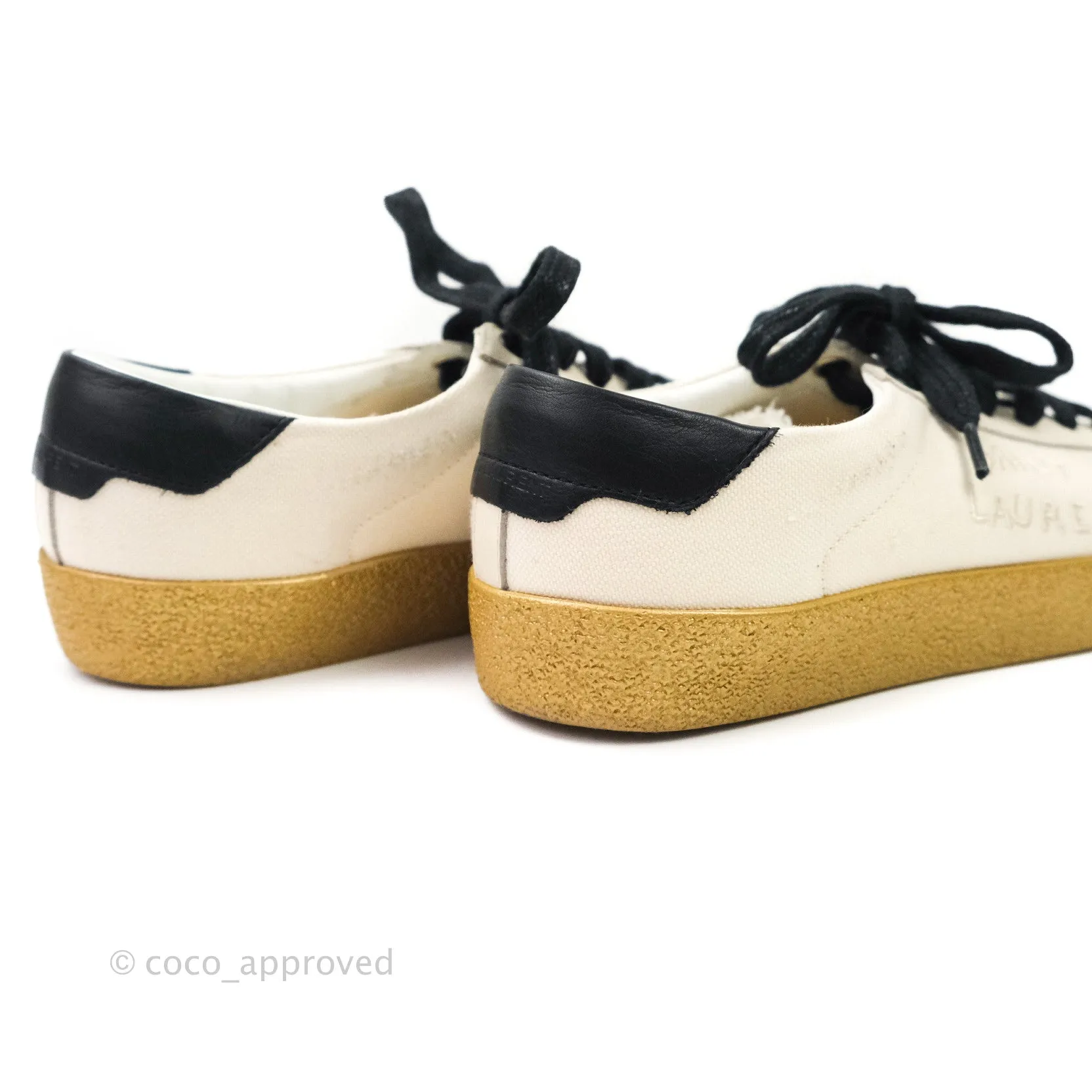 Saint Laurent Court Classic Worn-Look Sneakers Size 36.5