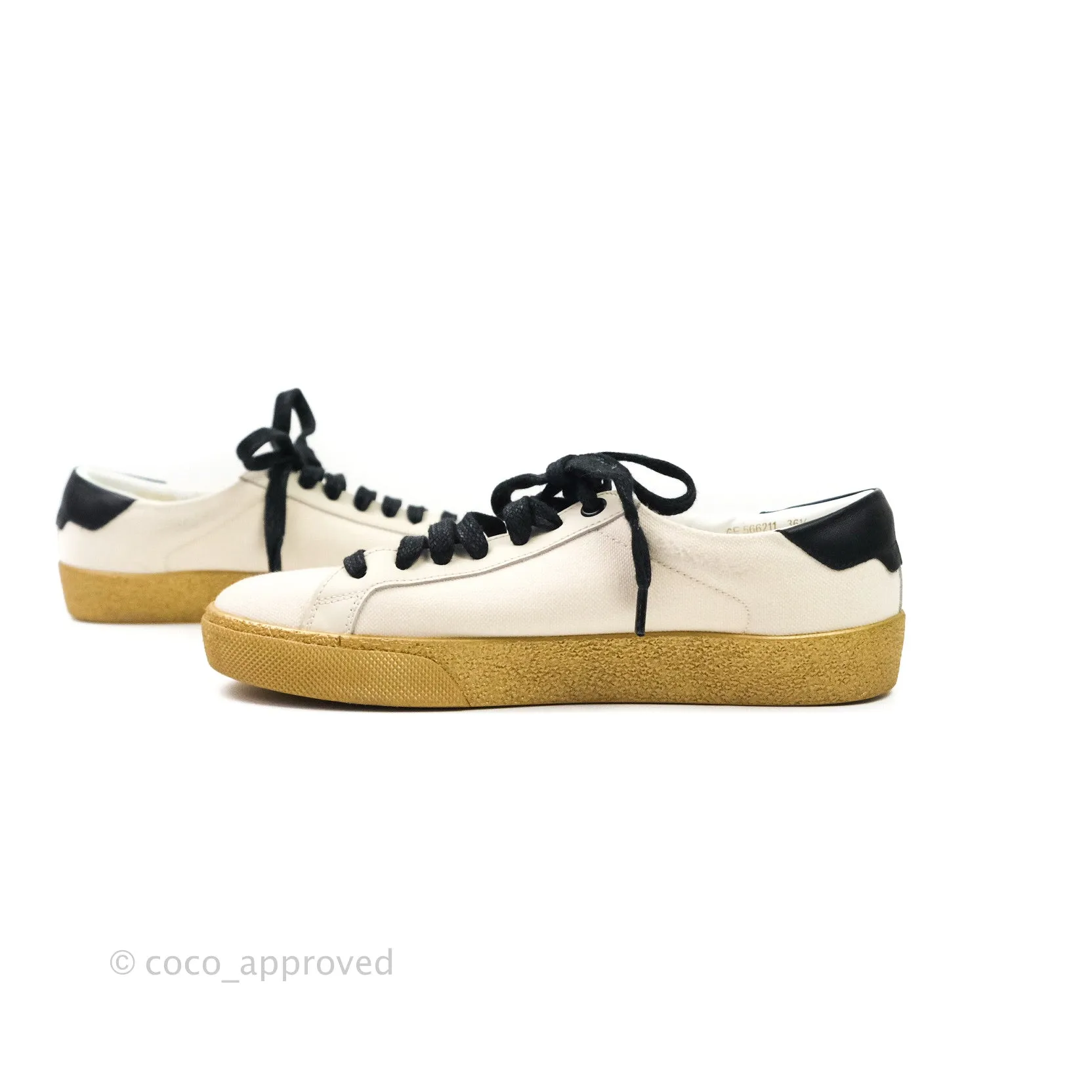 Saint Laurent Court Classic Worn-Look Sneakers Size 36.5