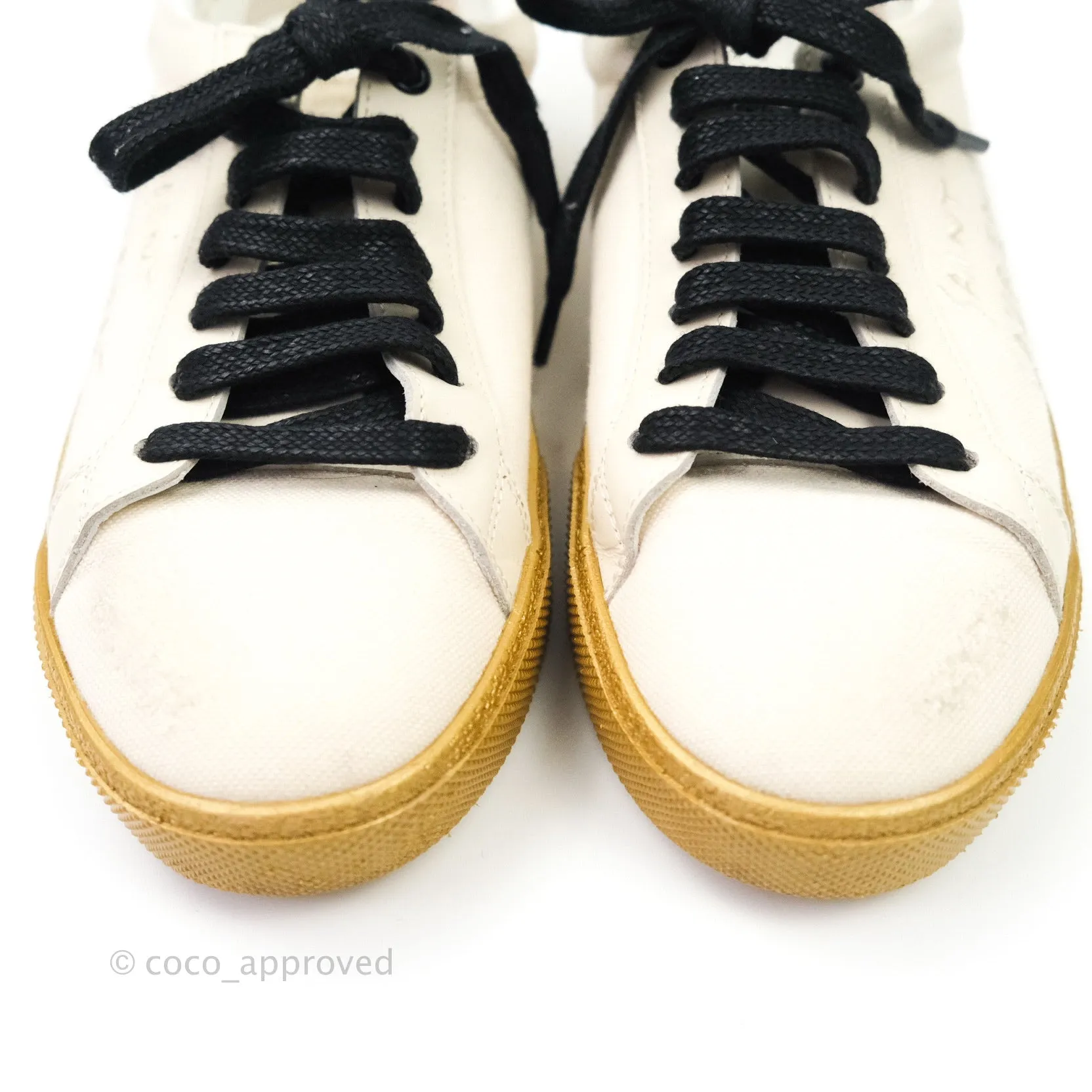 Saint Laurent Court Classic Worn-Look Sneakers Size 36.5