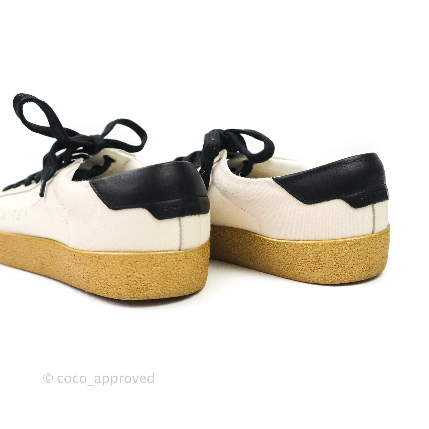 Saint Laurent Court Classic Worn-Look Sneakers Size 36.5