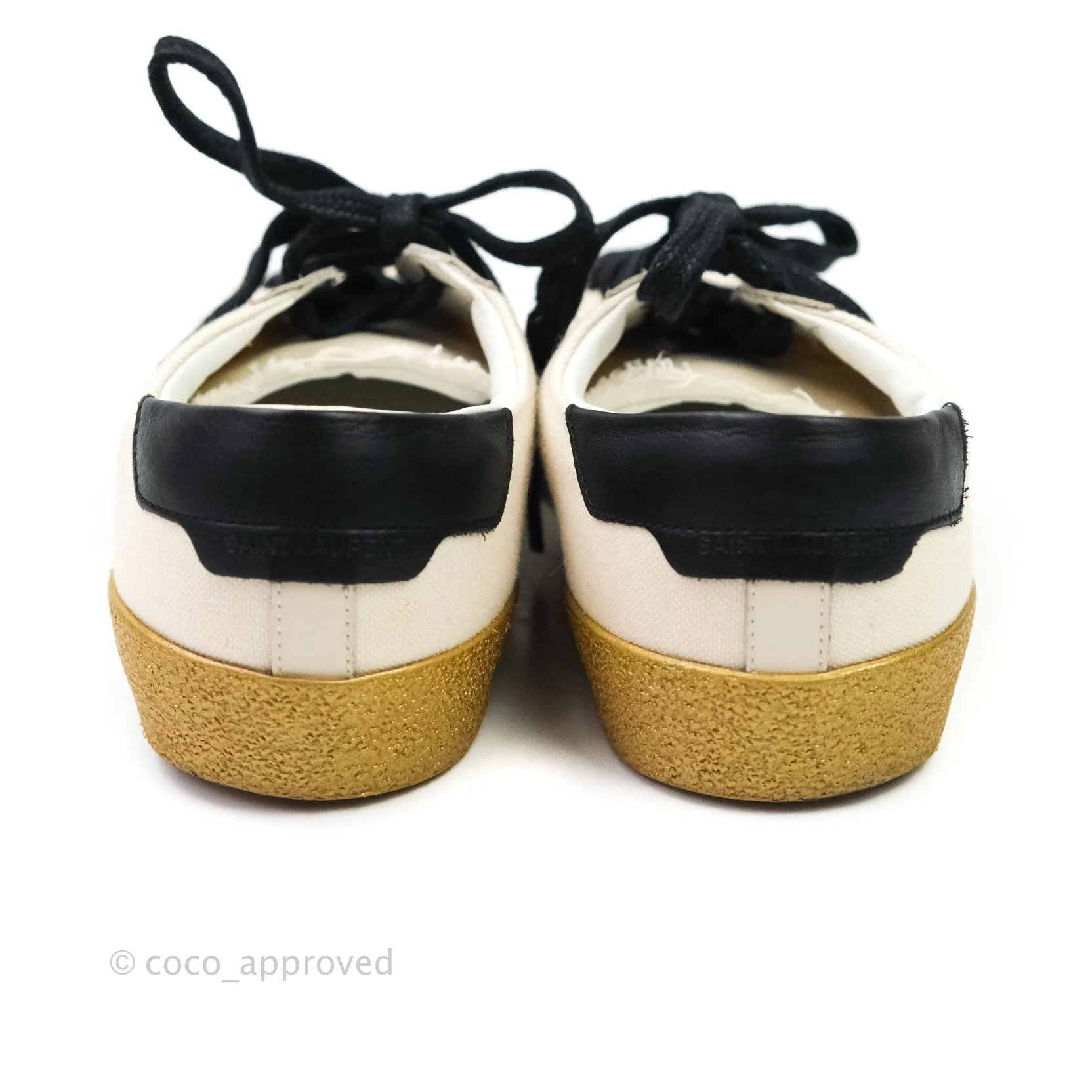Saint Laurent Court Classic Worn-Look Sneakers Size 36.5