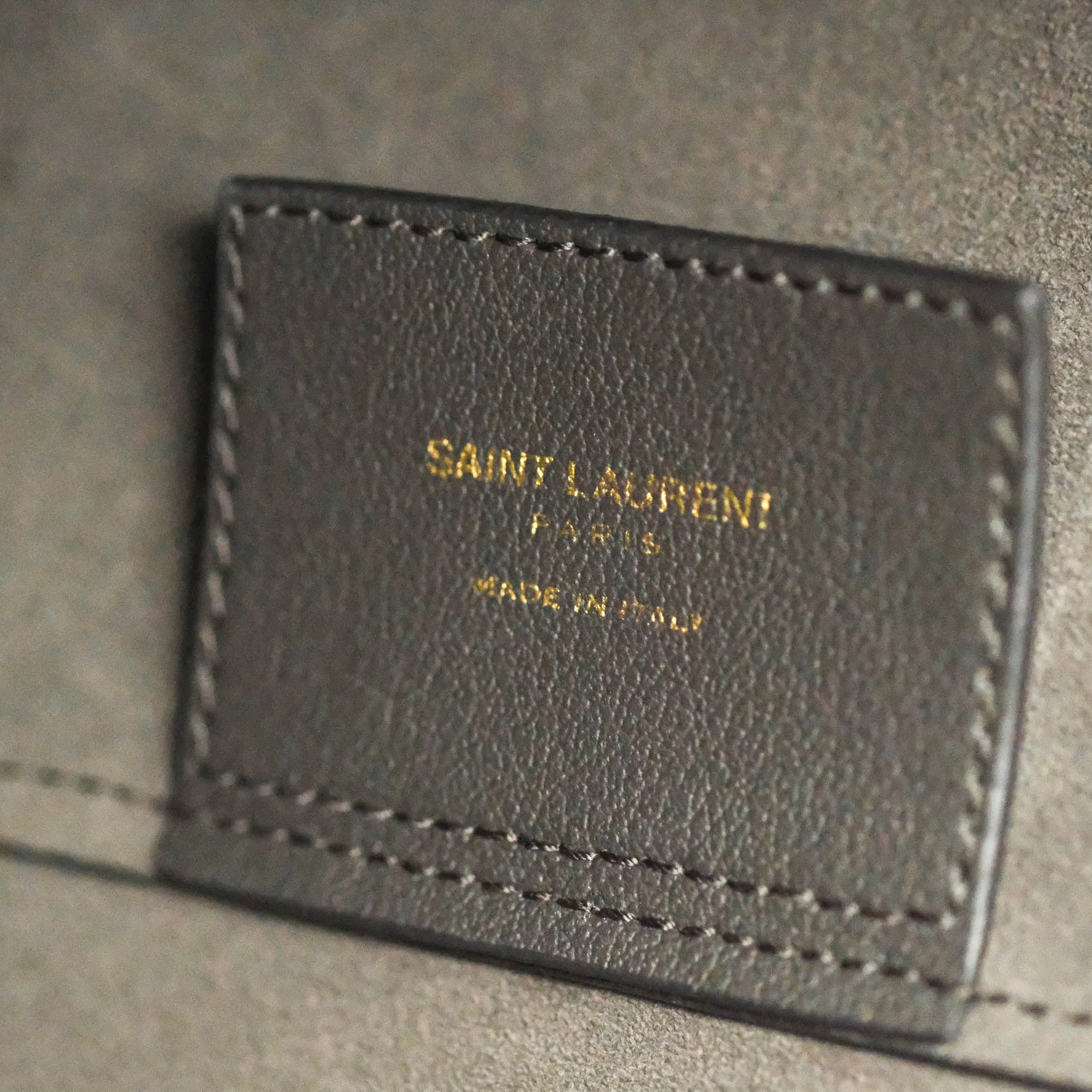 Saint Laurent East West with Pouch Dark Grey Calfskin Tote Bag