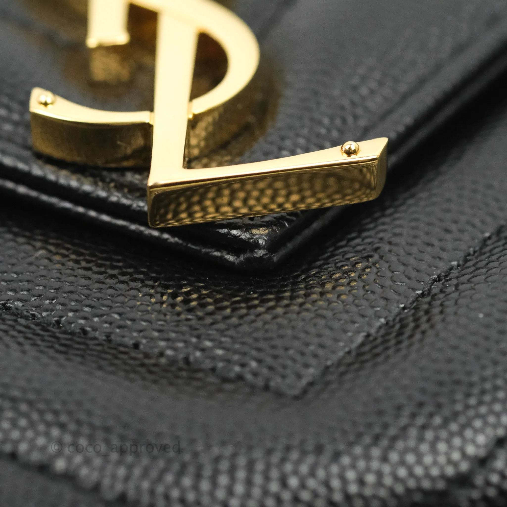 Saint Laurent Envelope Medium Black Caviar Gold Hardware