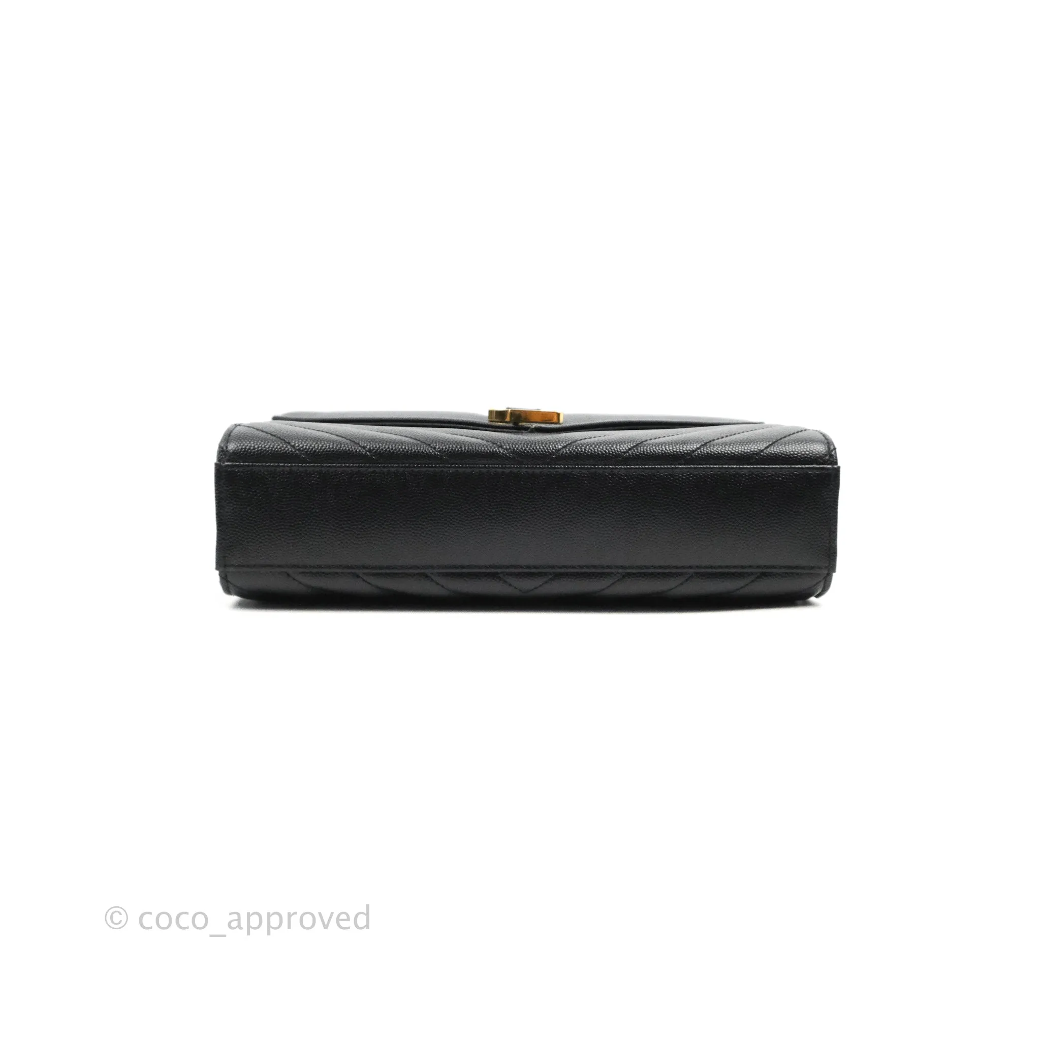 Saint Laurent Envelope Medium Black Caviar Gold Hardware