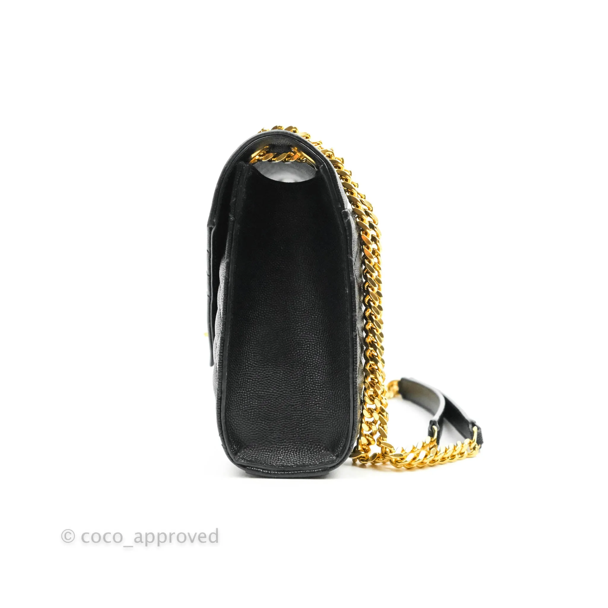 Saint Laurent Envelope Medium Black Caviar Gold Hardware
