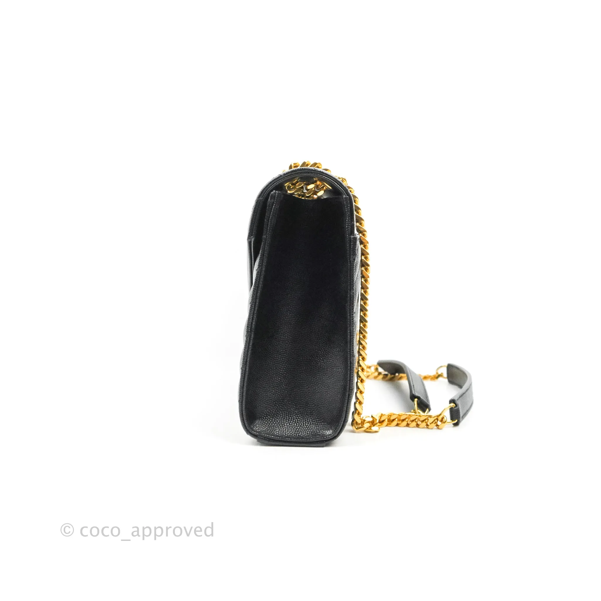 Saint Laurent Envelope Medium Black Caviar Gold Hardware