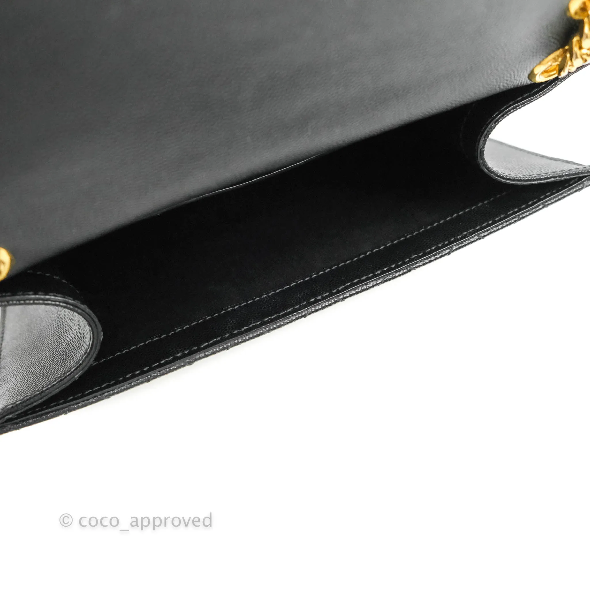 Saint Laurent Envelope Medium Black Caviar Gold Hardware