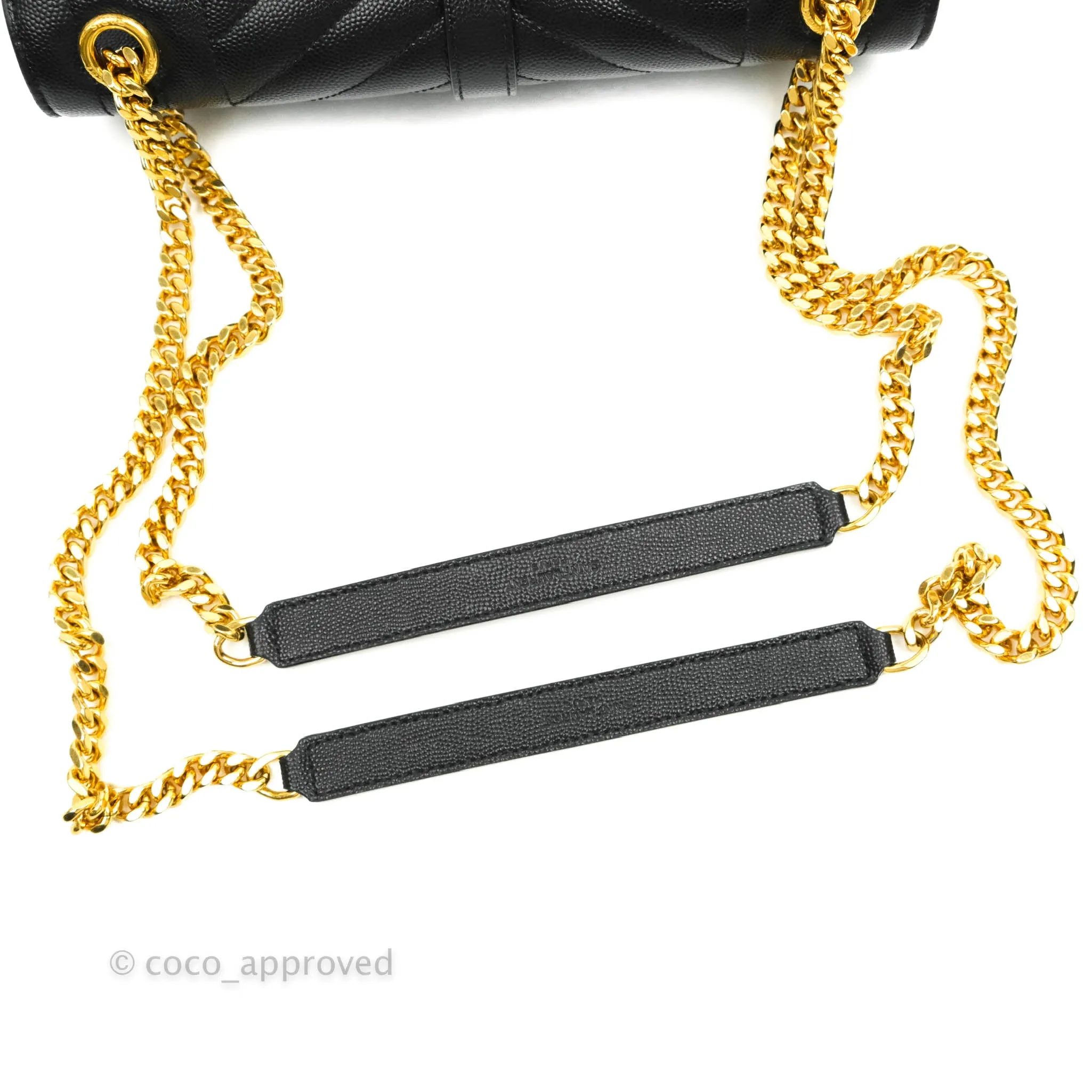 Saint Laurent Envelope Medium Black Caviar Gold Hardware