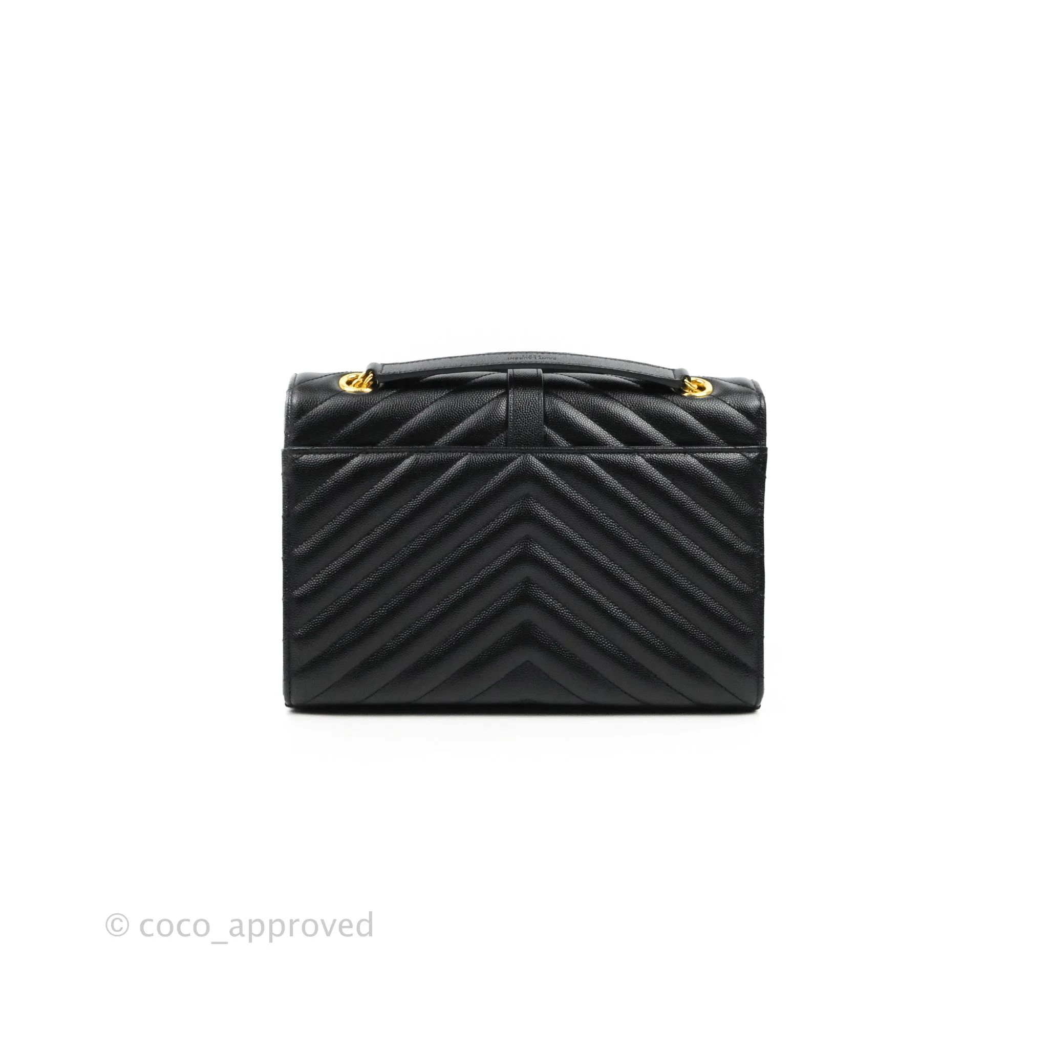 Saint Laurent Envelope Medium Black Caviar Gold Hardware