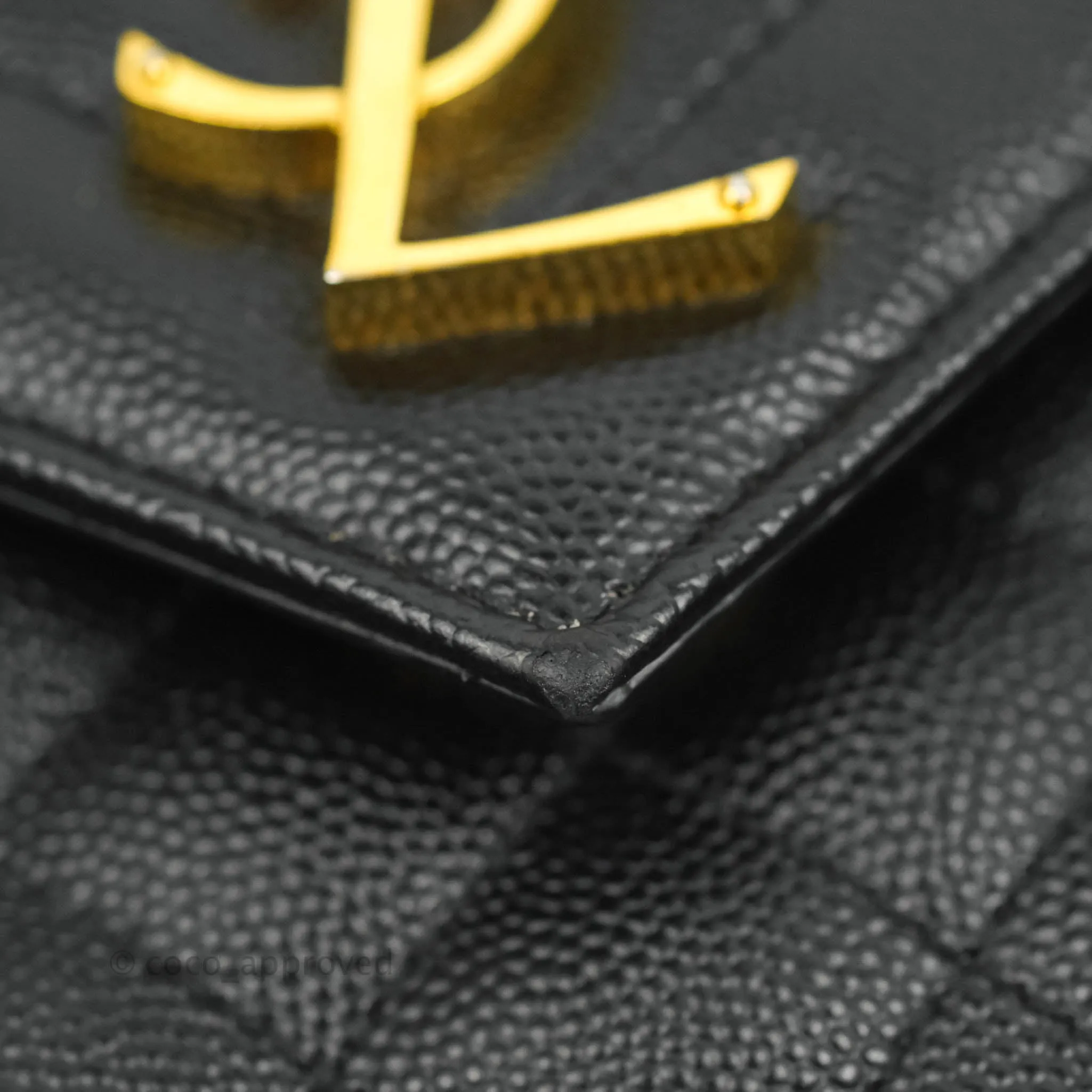 Saint Laurent Envelope Medium Black Caviar Gold Hardware