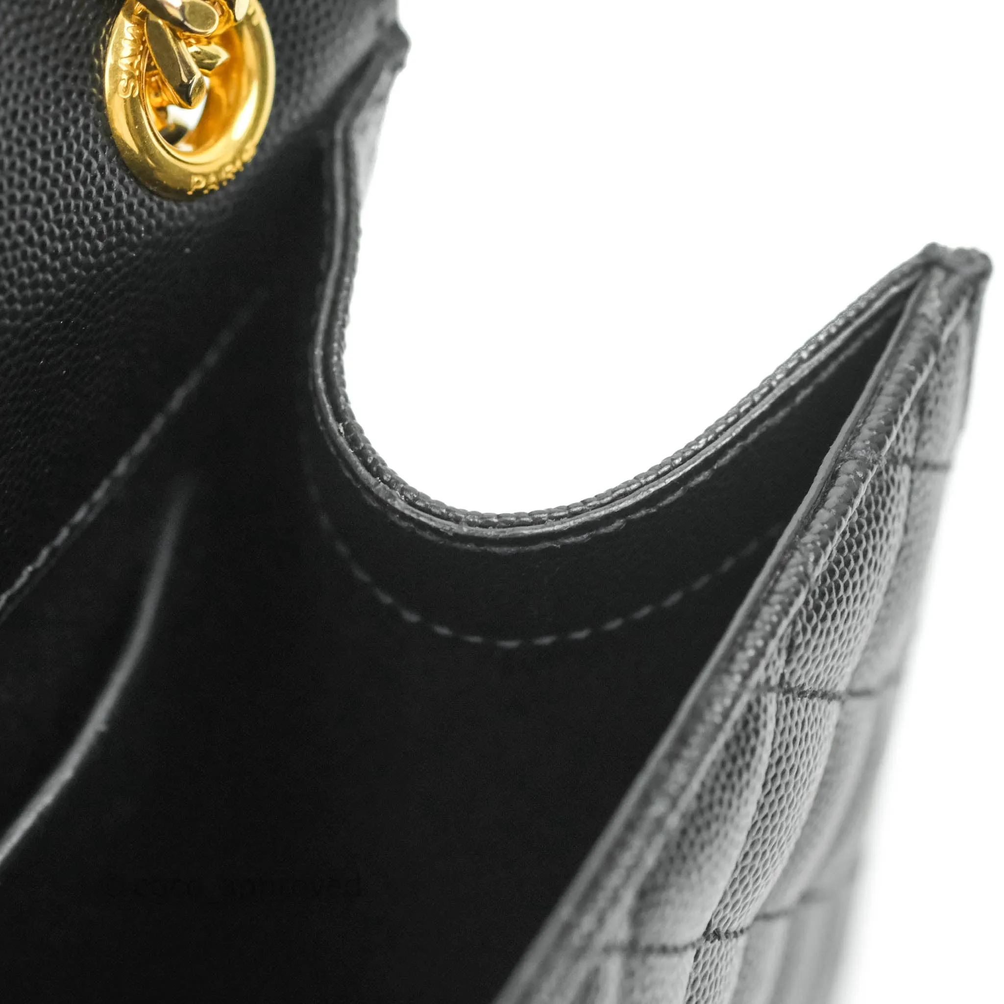 Saint Laurent Envelope Medium Black Caviar Gold Hardware