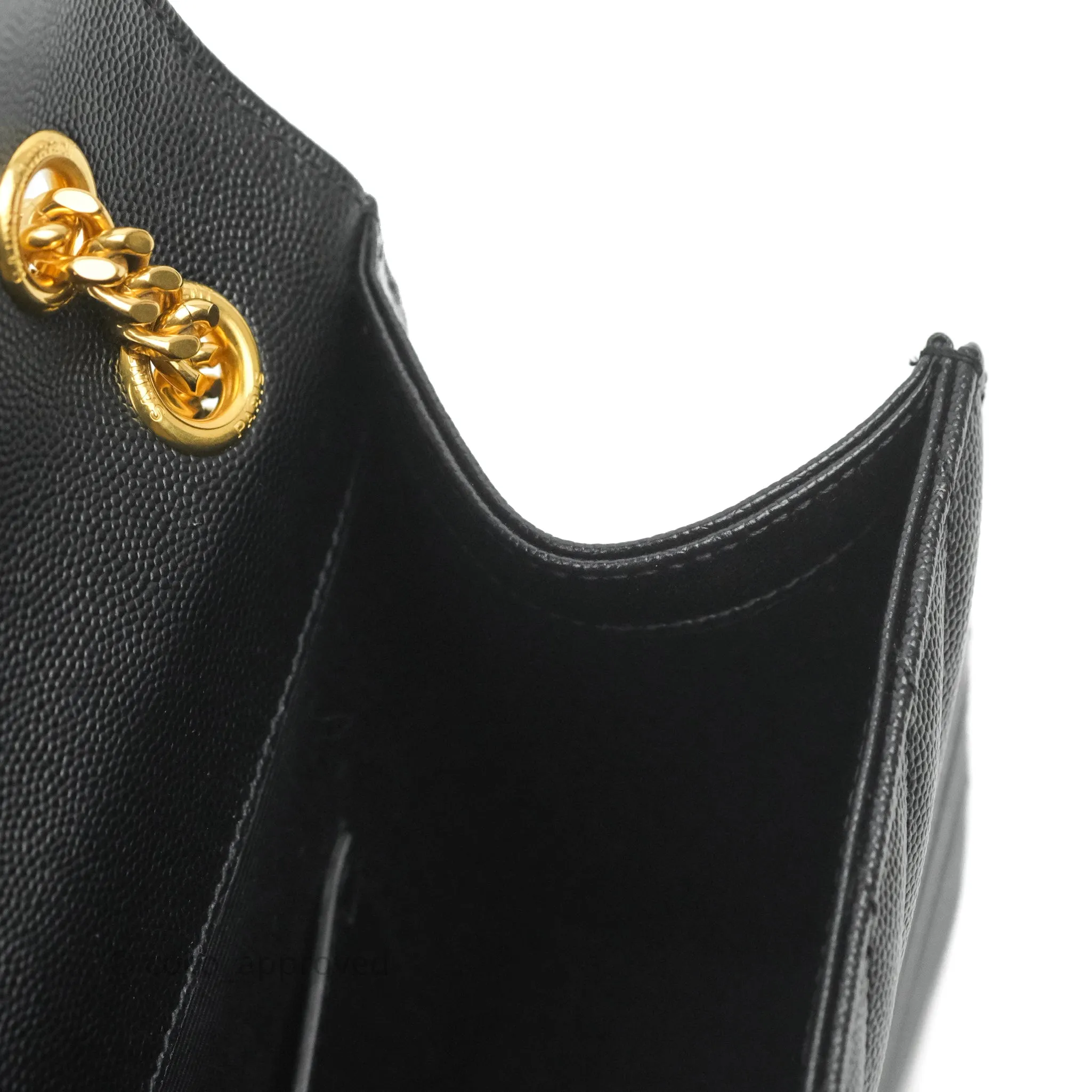 Saint Laurent Envelope Medium Black Caviar Gold Hardware