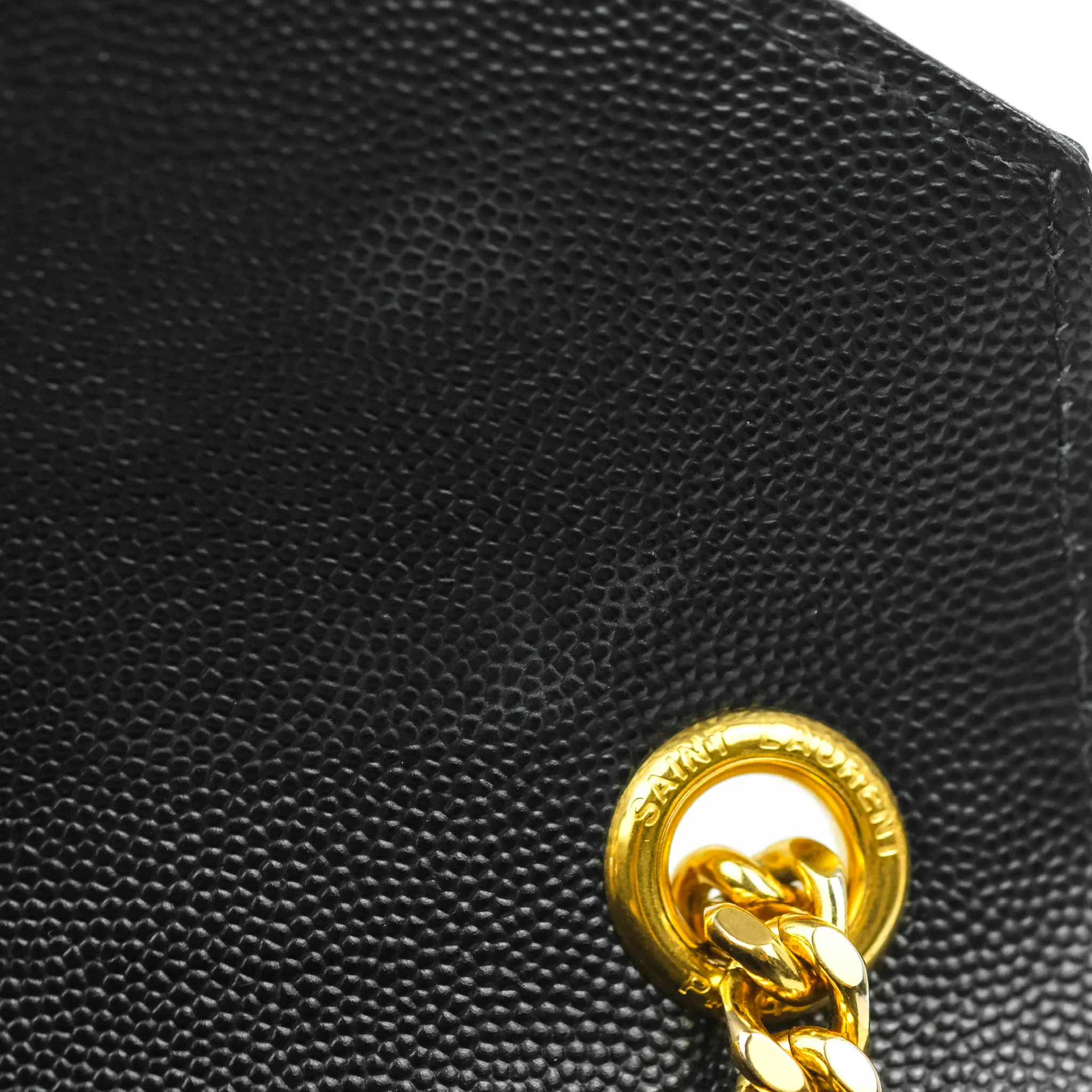 Saint Laurent Envelope Medium Black Caviar Gold Hardware