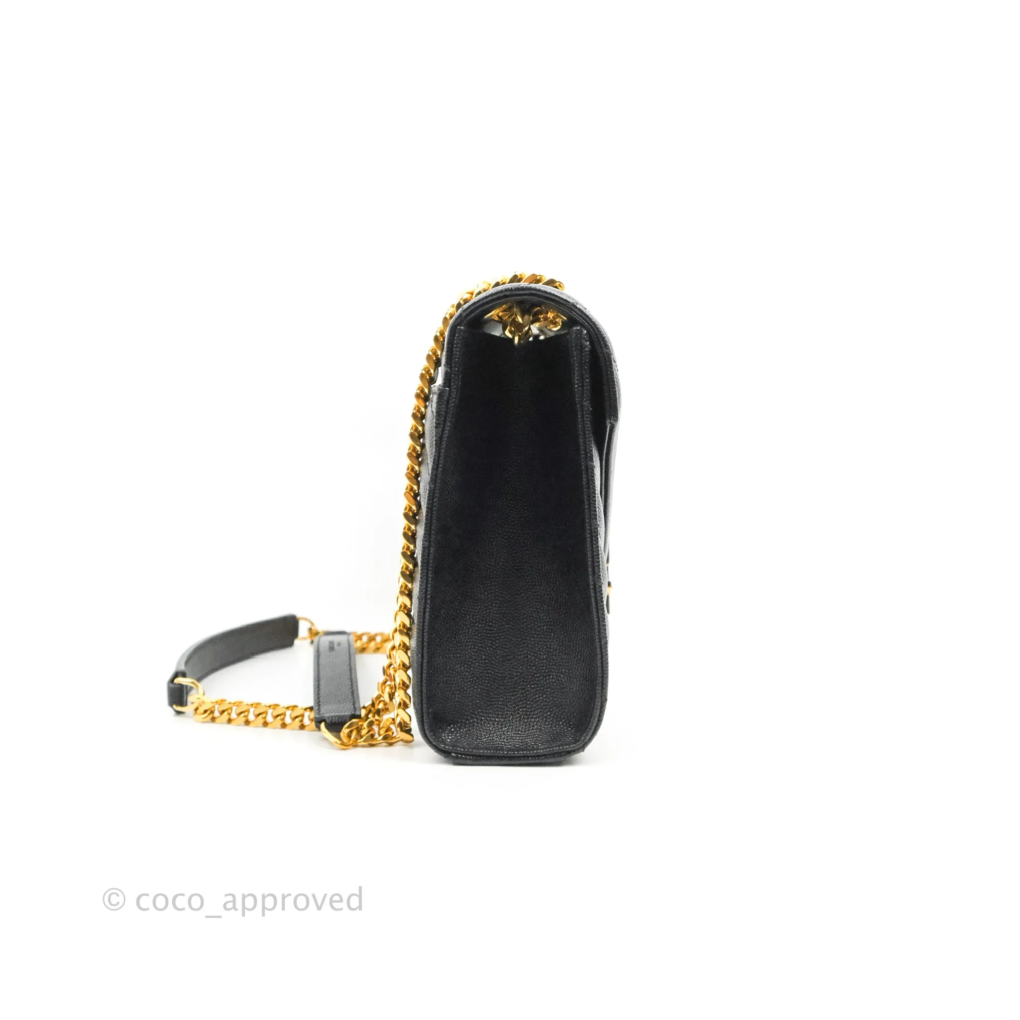 Saint Laurent Envelope Medium Black Caviar Gold Hardware