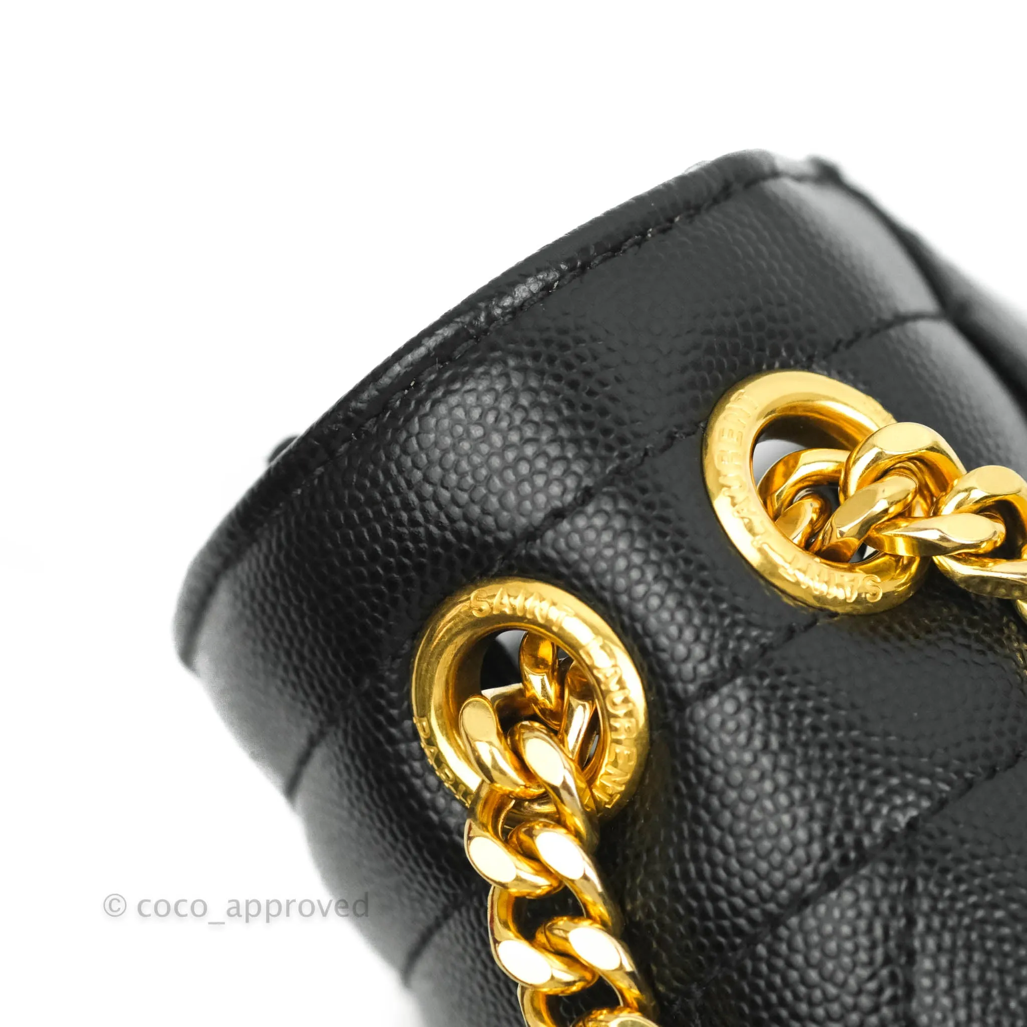 Saint Laurent Envelope Medium Black Caviar Gold Hardware