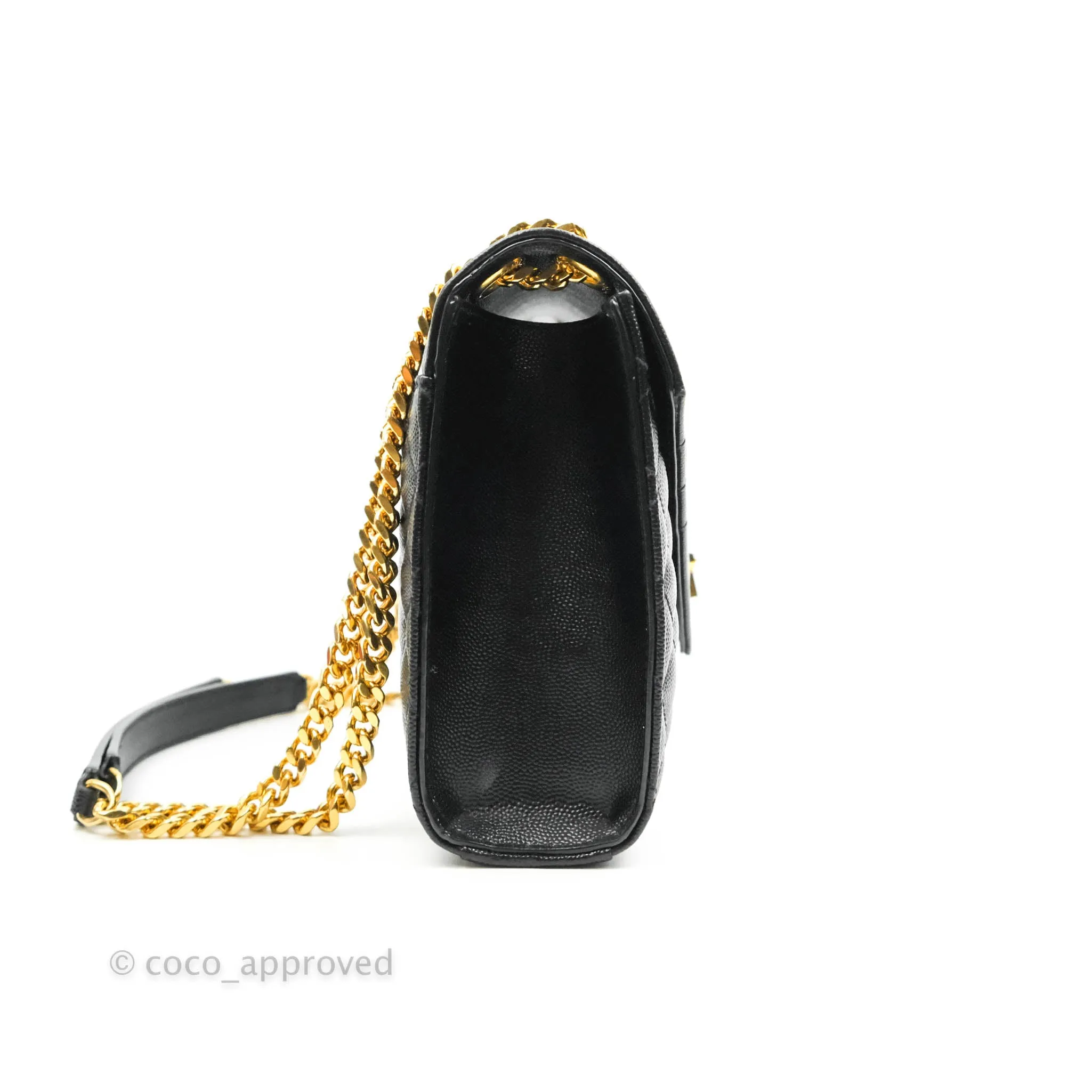 Saint Laurent Envelope Medium Black Caviar Gold Hardware