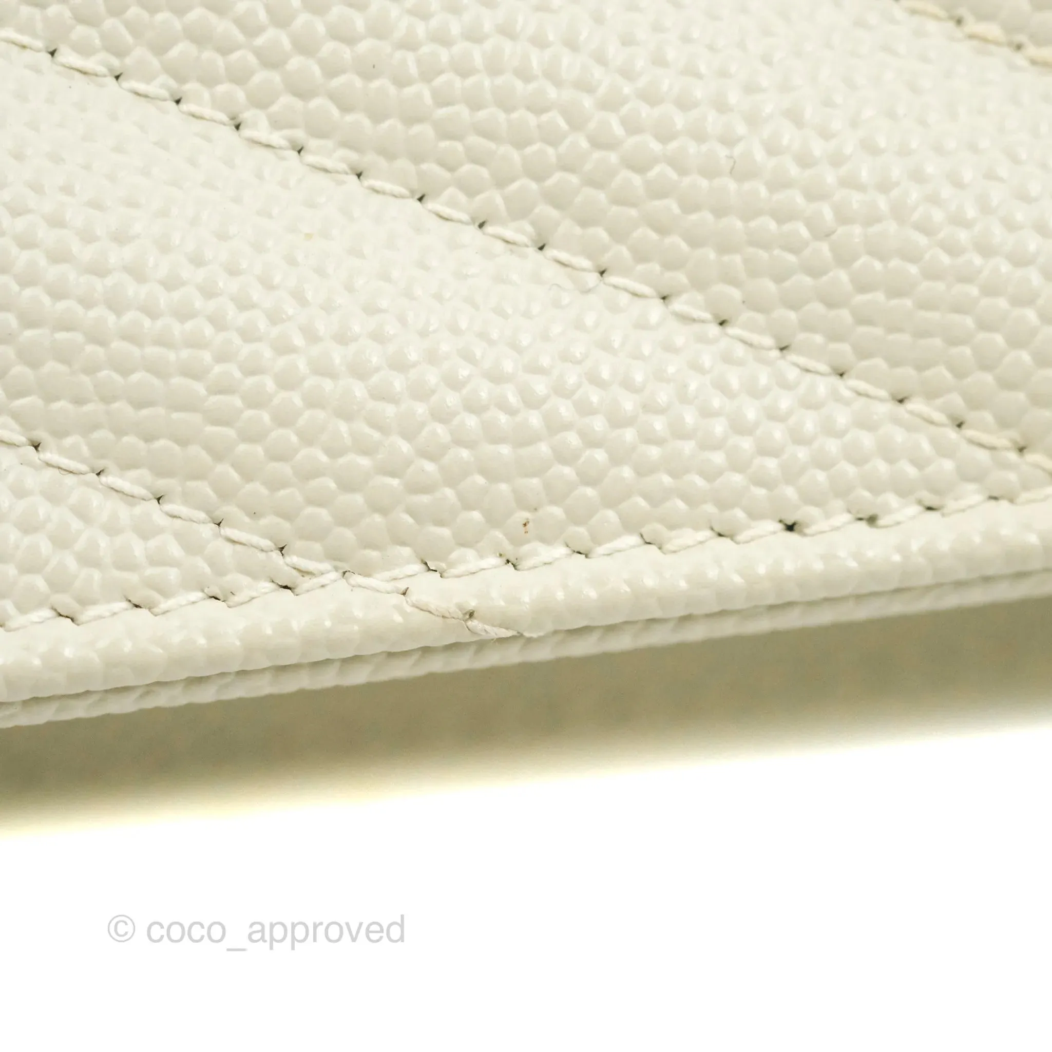 Saint Laurent Envelope Wallet On Chain Grained Leather Crema Soft Gold Hardware