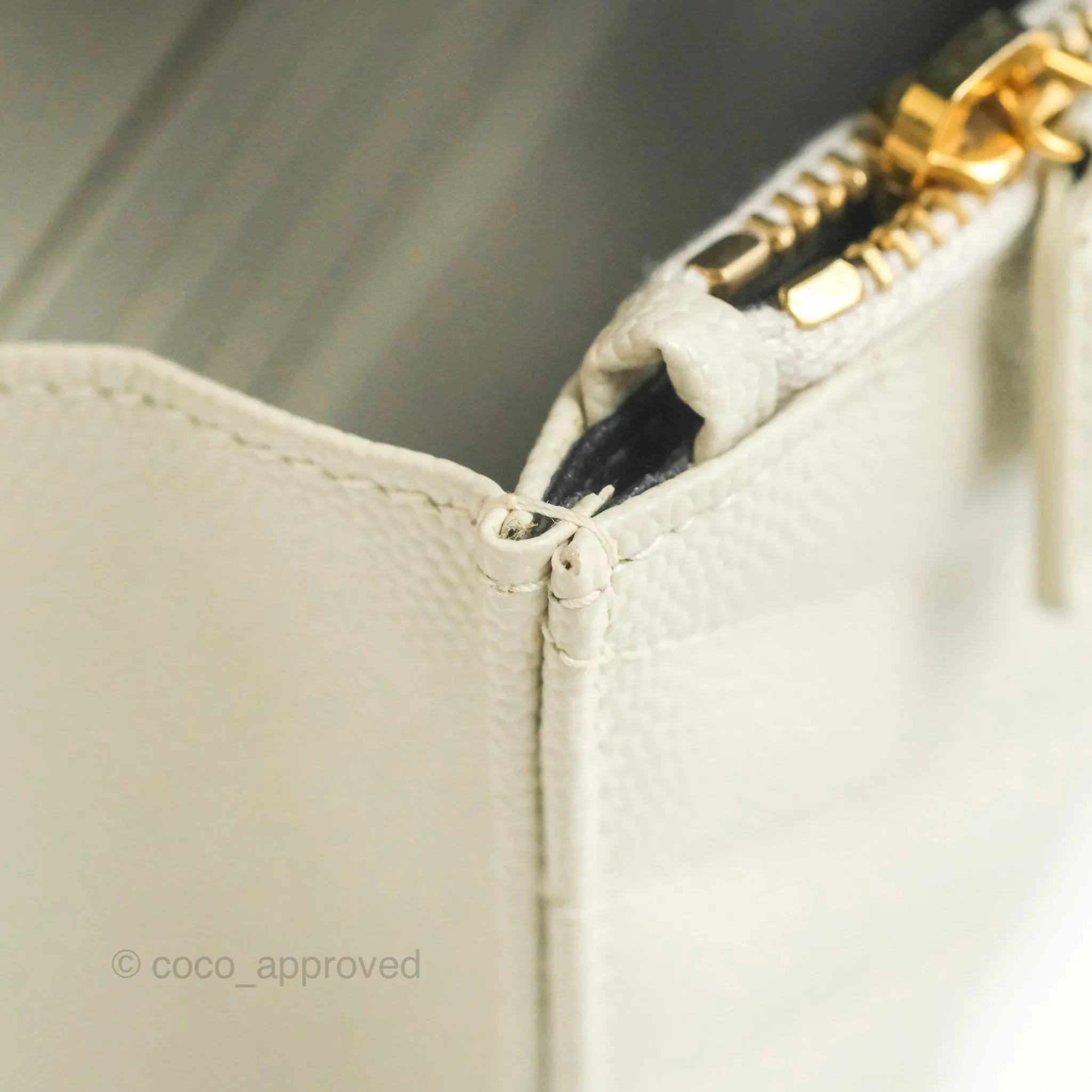 Saint Laurent Envelope Wallet On Chain Grained Leather Crema Soft Gold Hardware