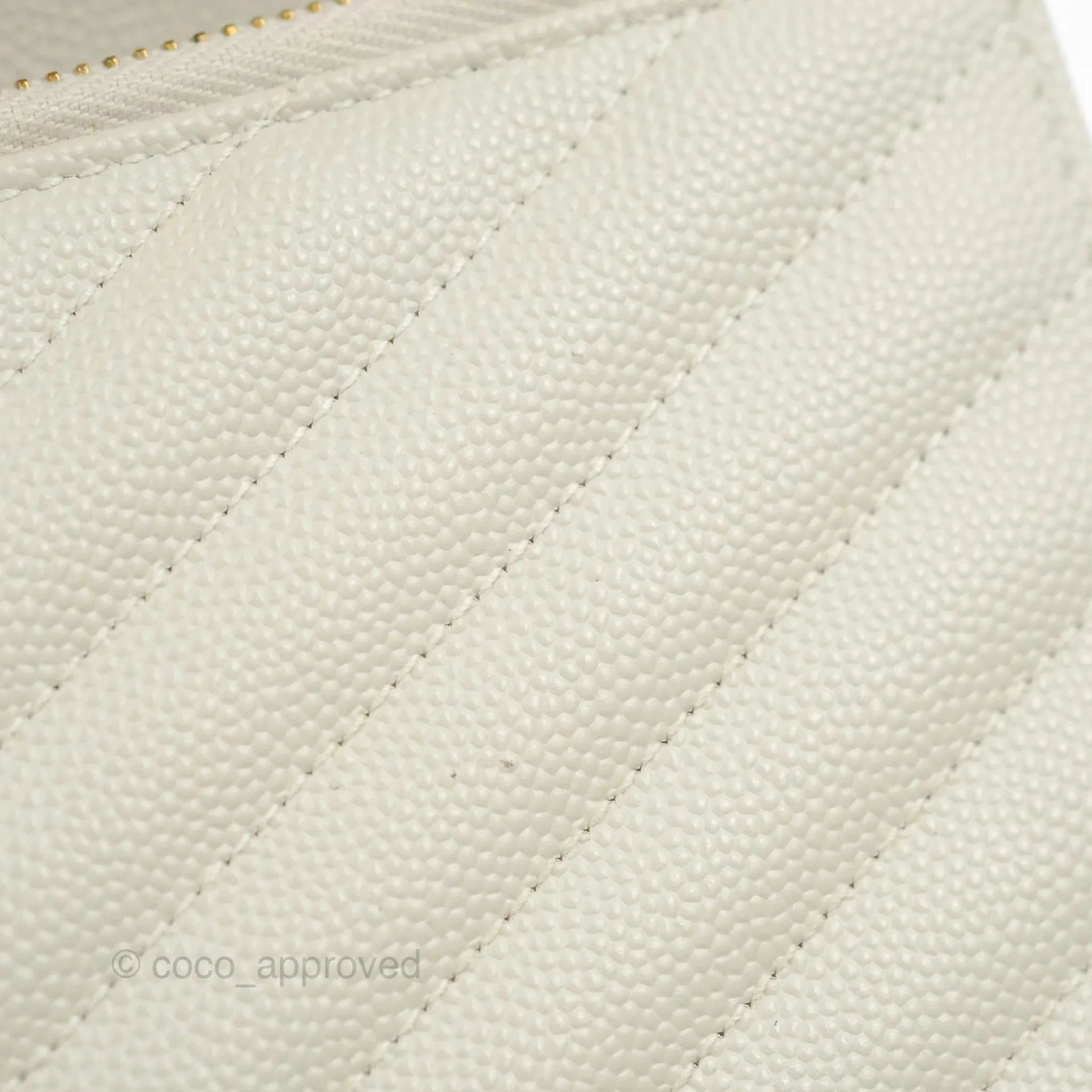 Saint Laurent Envelope Wallet On Chain Grained Leather Crema Soft Gold Hardware