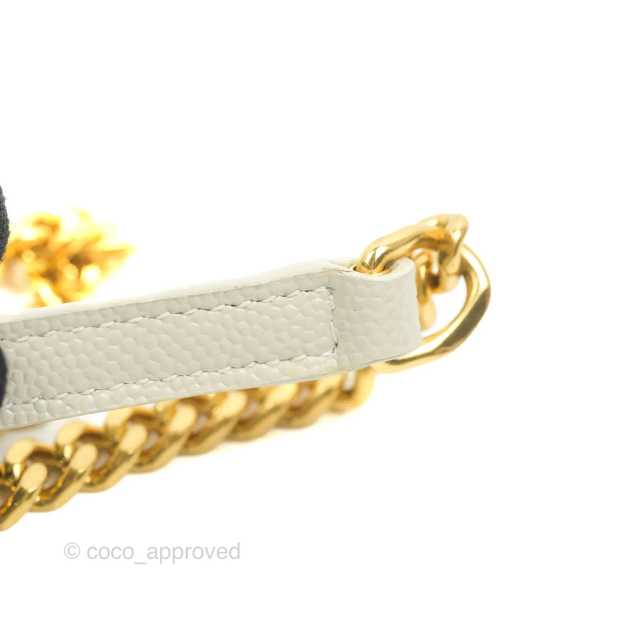 Saint Laurent Envelope Wallet On Chain Grained Leather Crema Soft Gold Hardware