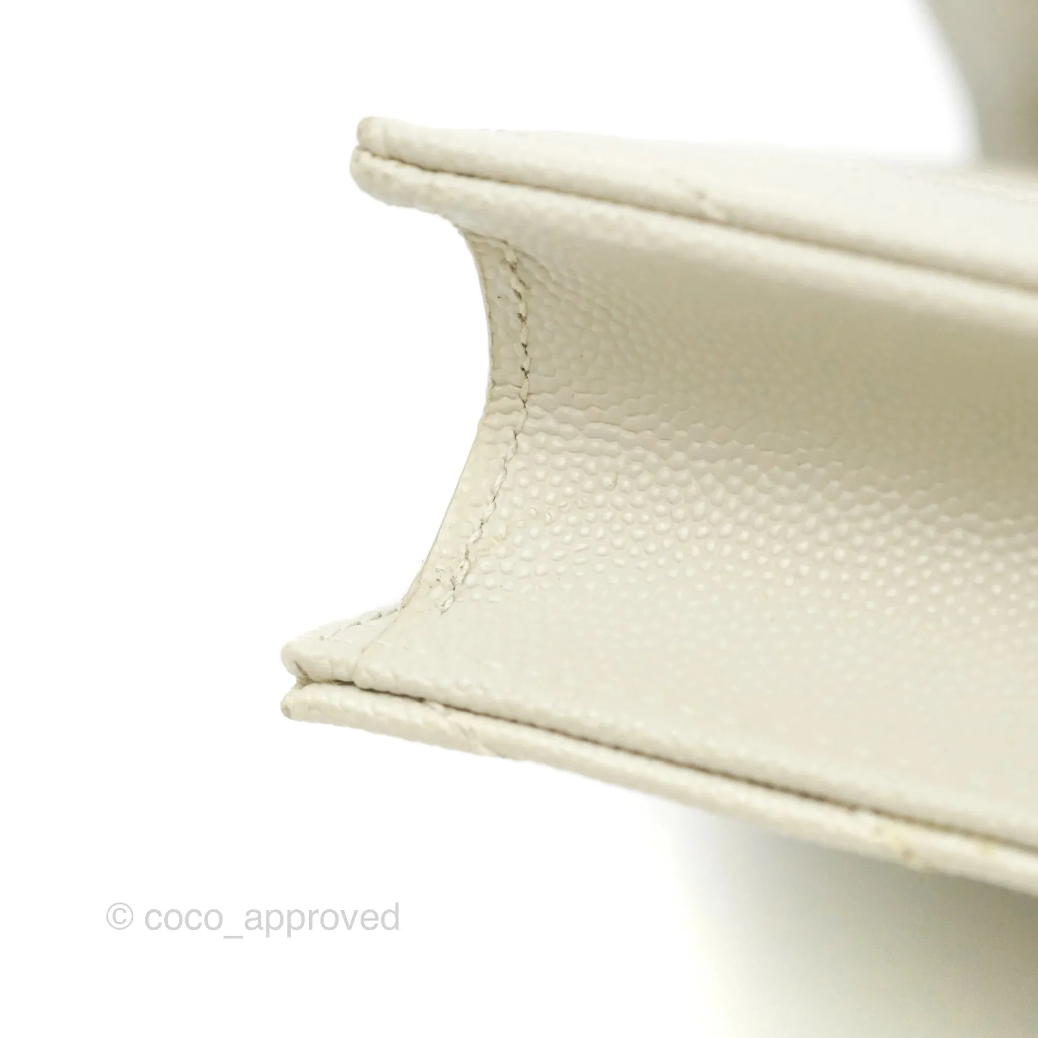 Saint Laurent Envelope Wallet On Chain Grained Leather Crema Soft Gold Hardware