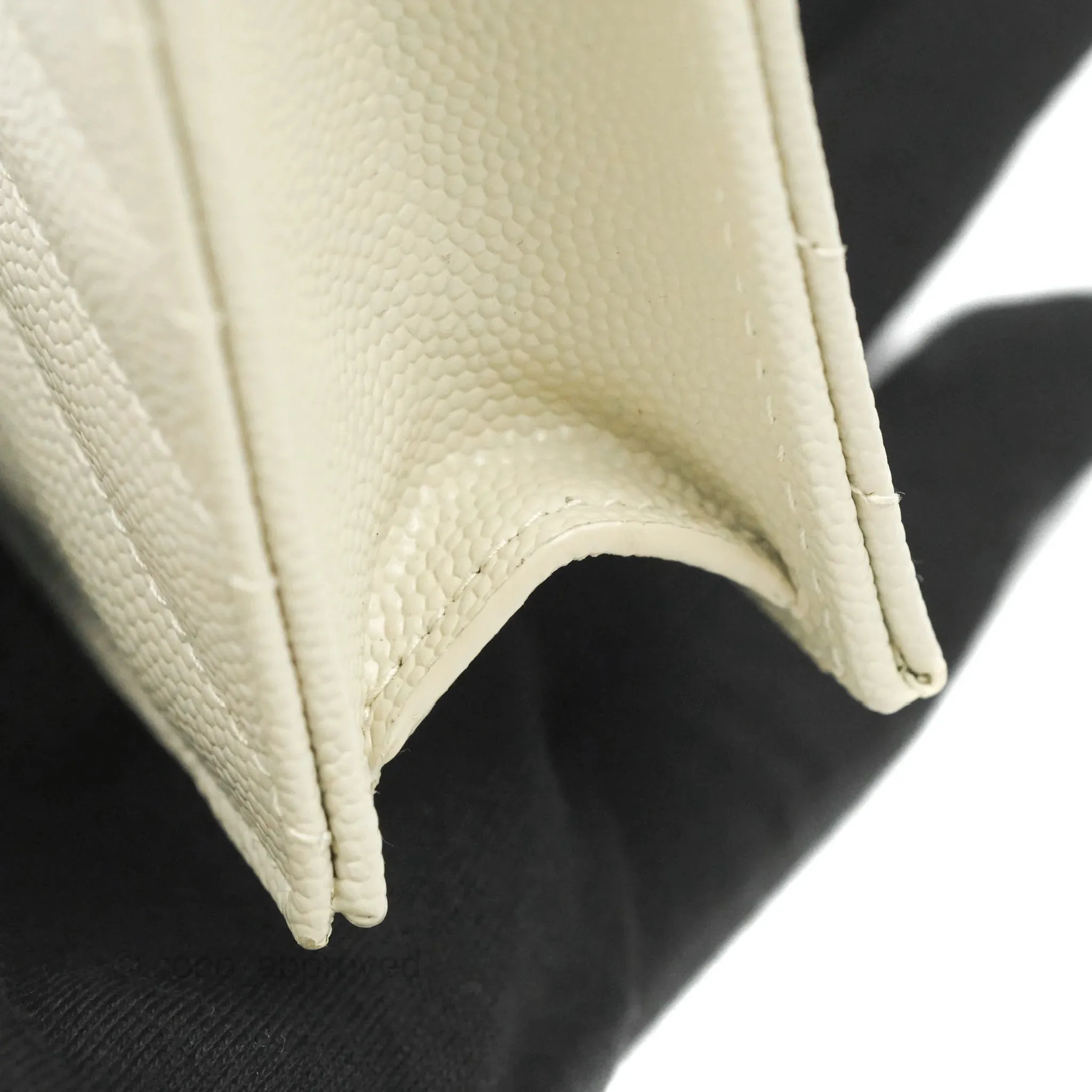 Saint Laurent Envelope Wallet On Chain Grained Leather Crema Soft Gold Hardware