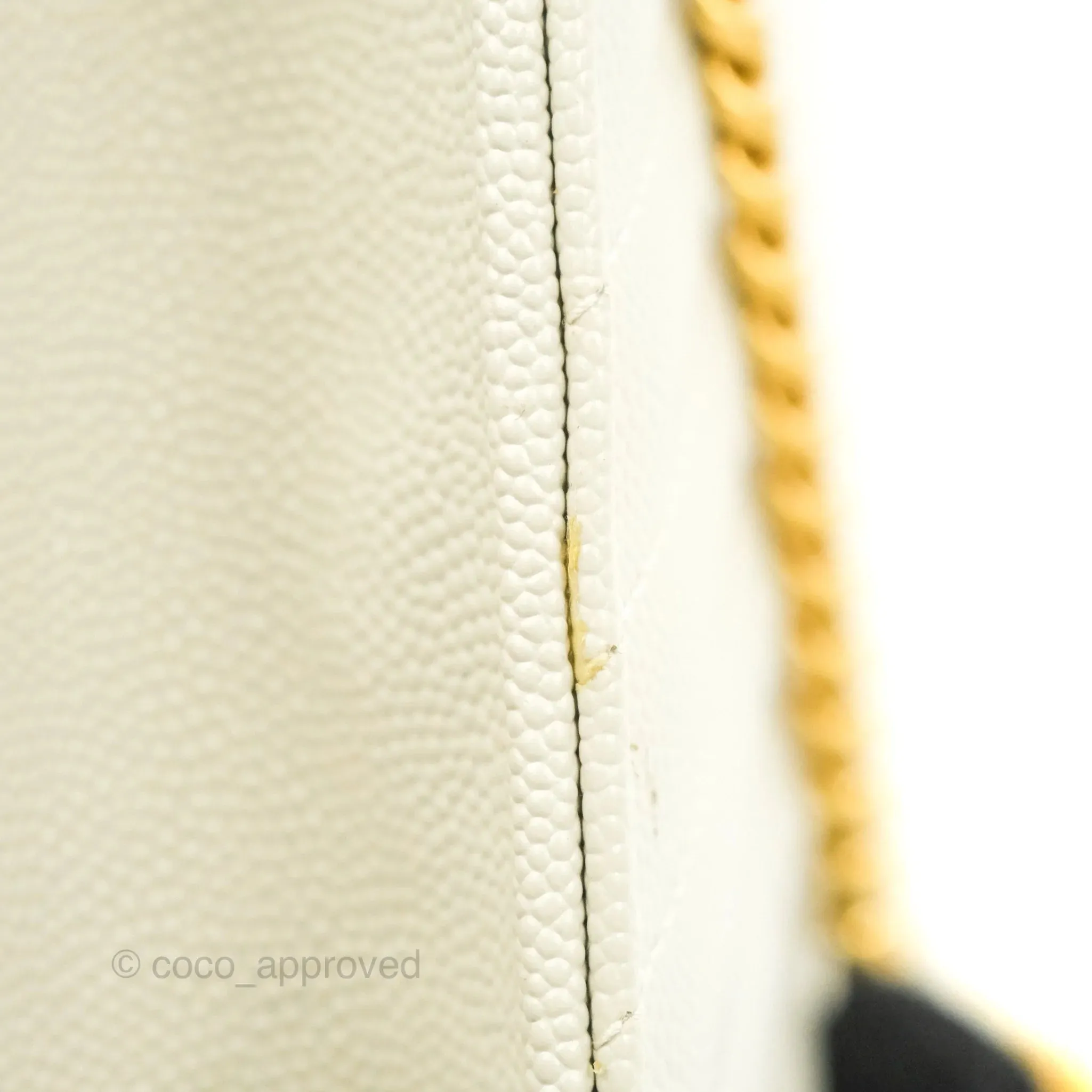 Saint Laurent Envelope Wallet On Chain Grained Leather Crema Soft Gold Hardware