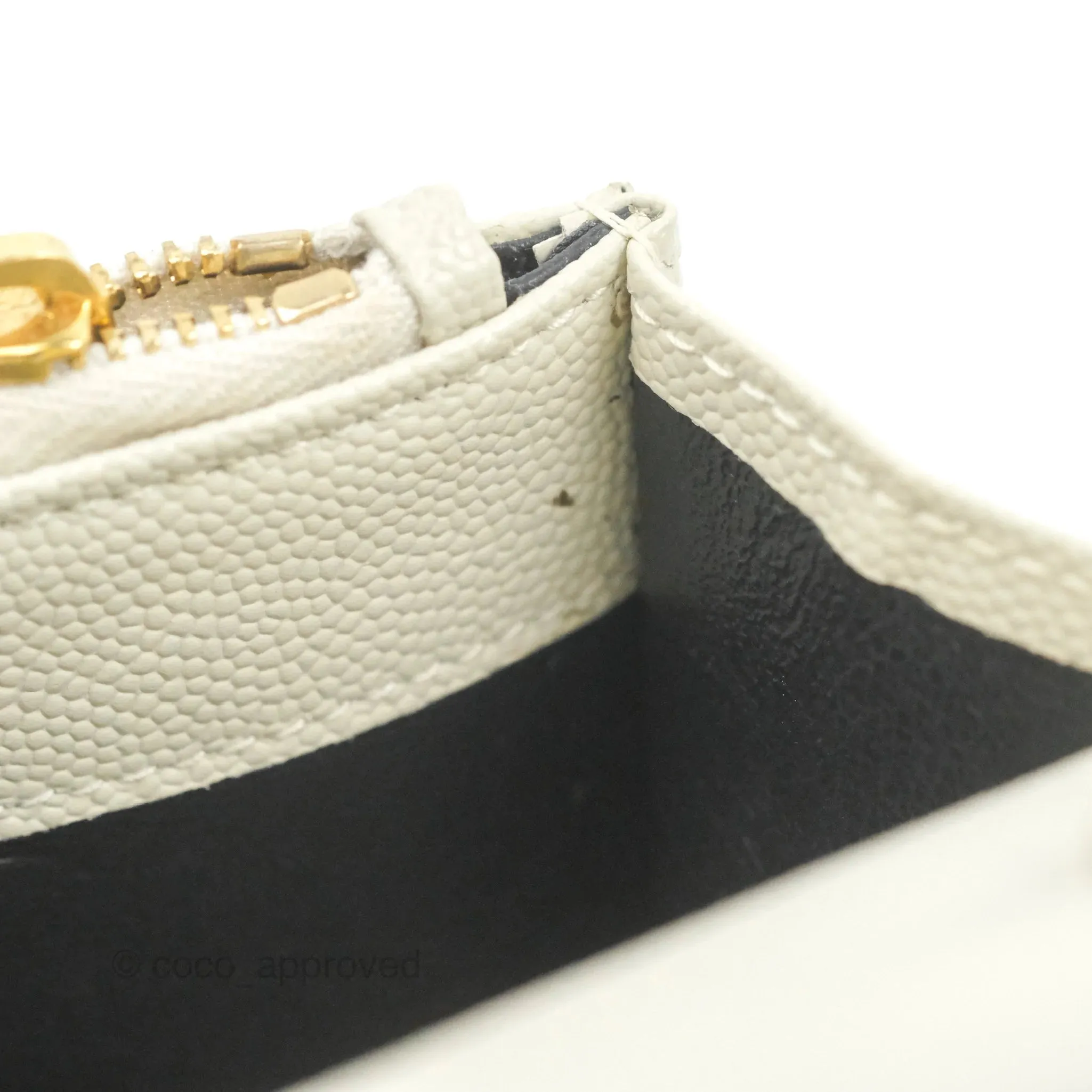 Saint Laurent Envelope Wallet On Chain Grained Leather Crema Soft Gold Hardware