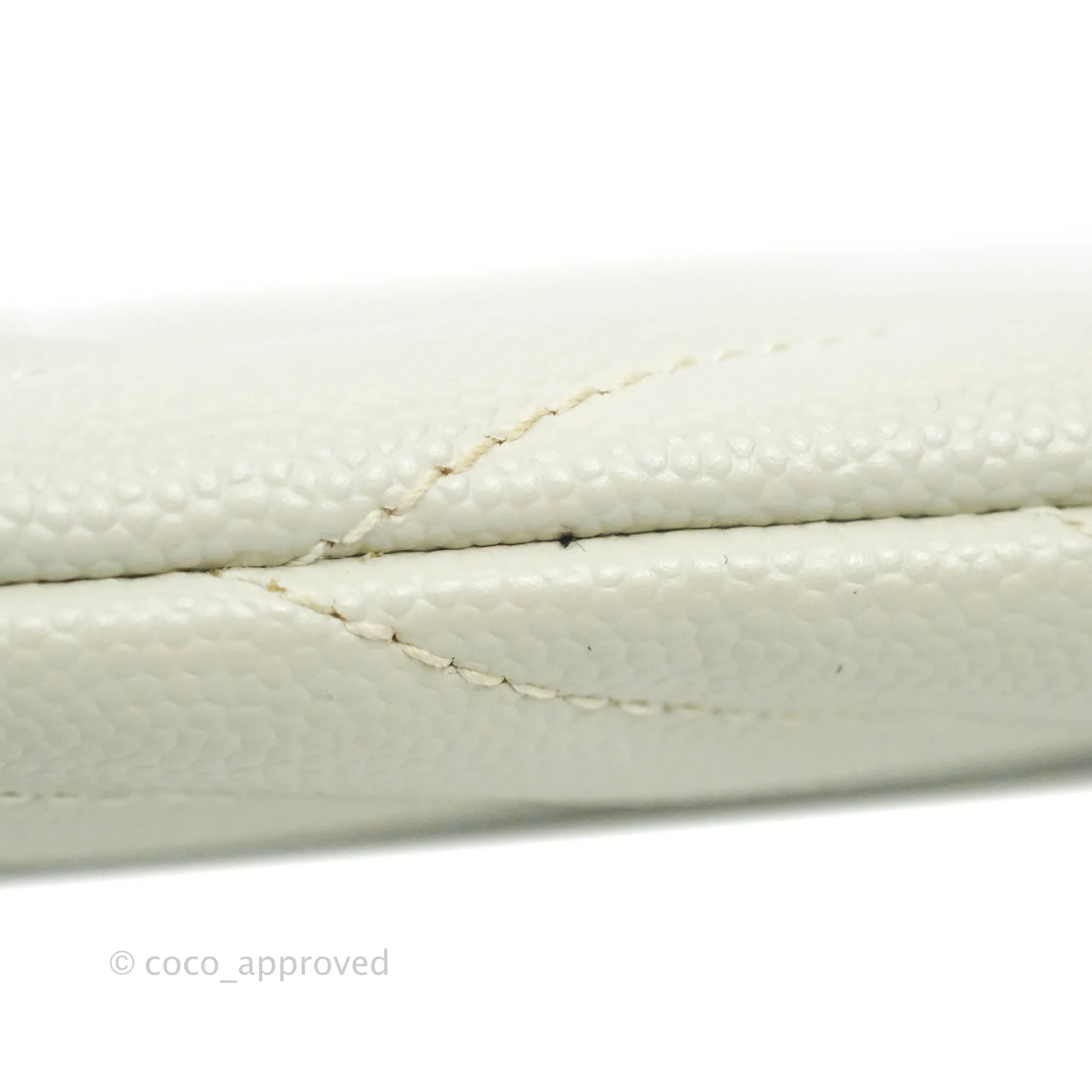Saint Laurent Envelope Zip Pouch Ivory Caviar Gold Hardware