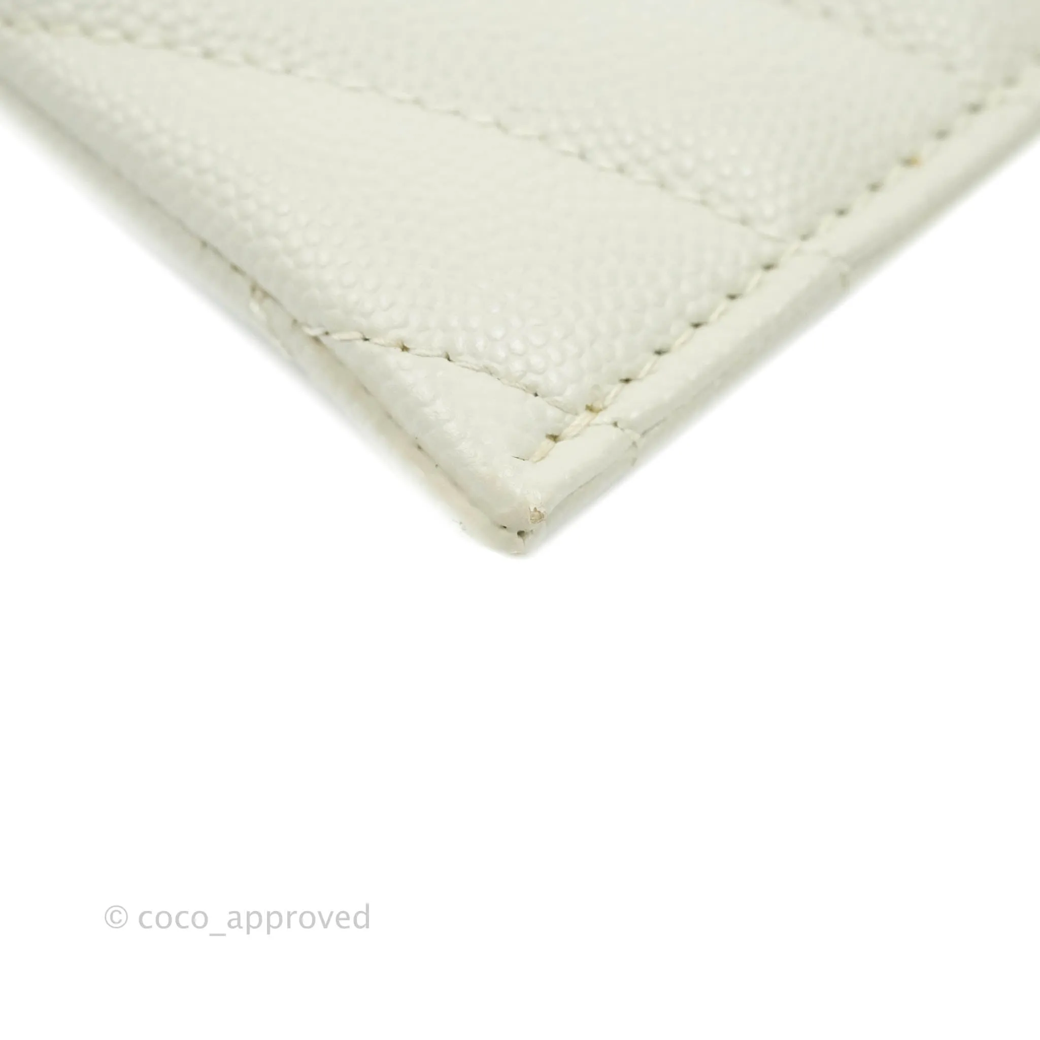 Saint Laurent Envelope Zip Pouch Ivory Caviar Gold Hardware