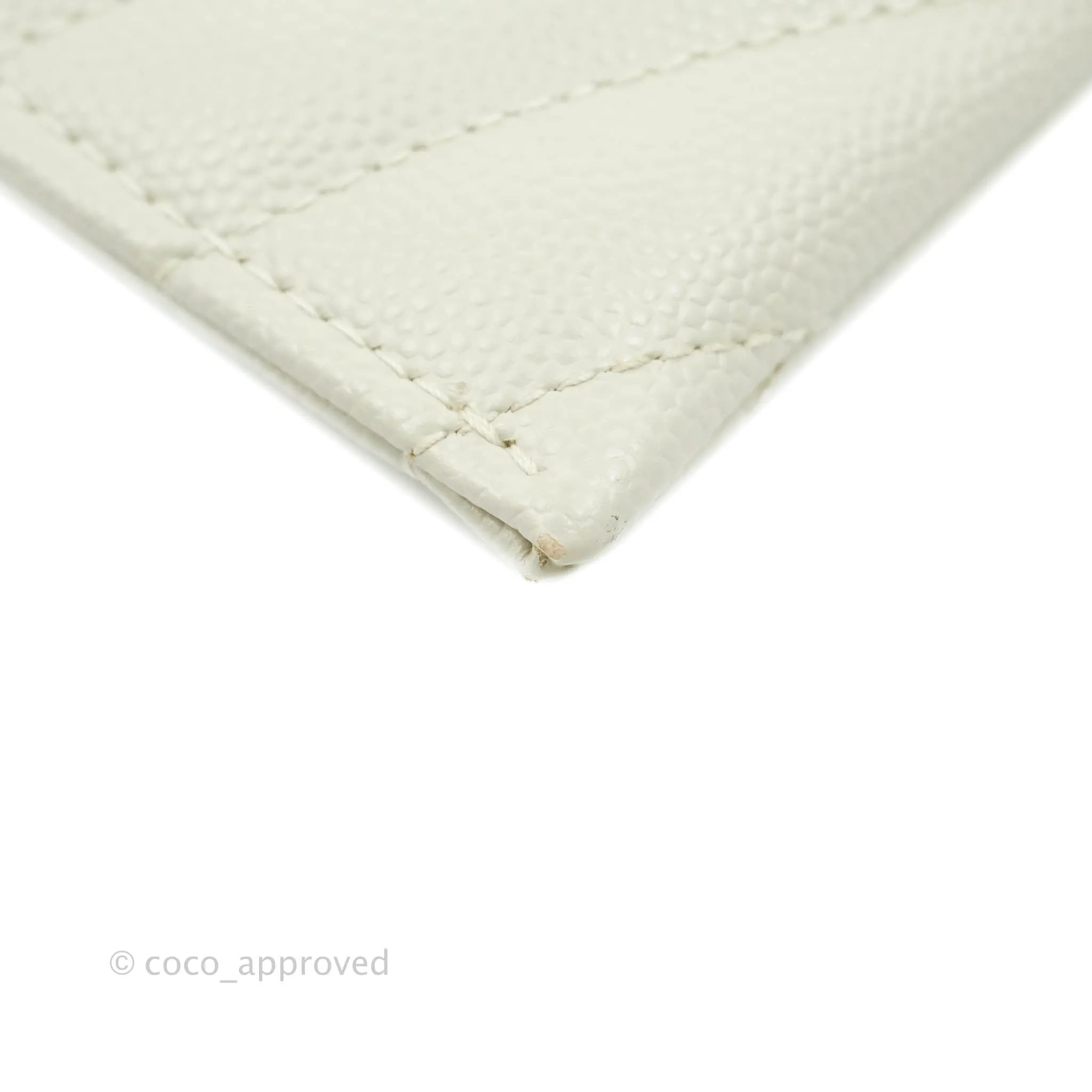 Saint Laurent Envelope Zip Pouch Ivory Caviar Gold Hardware