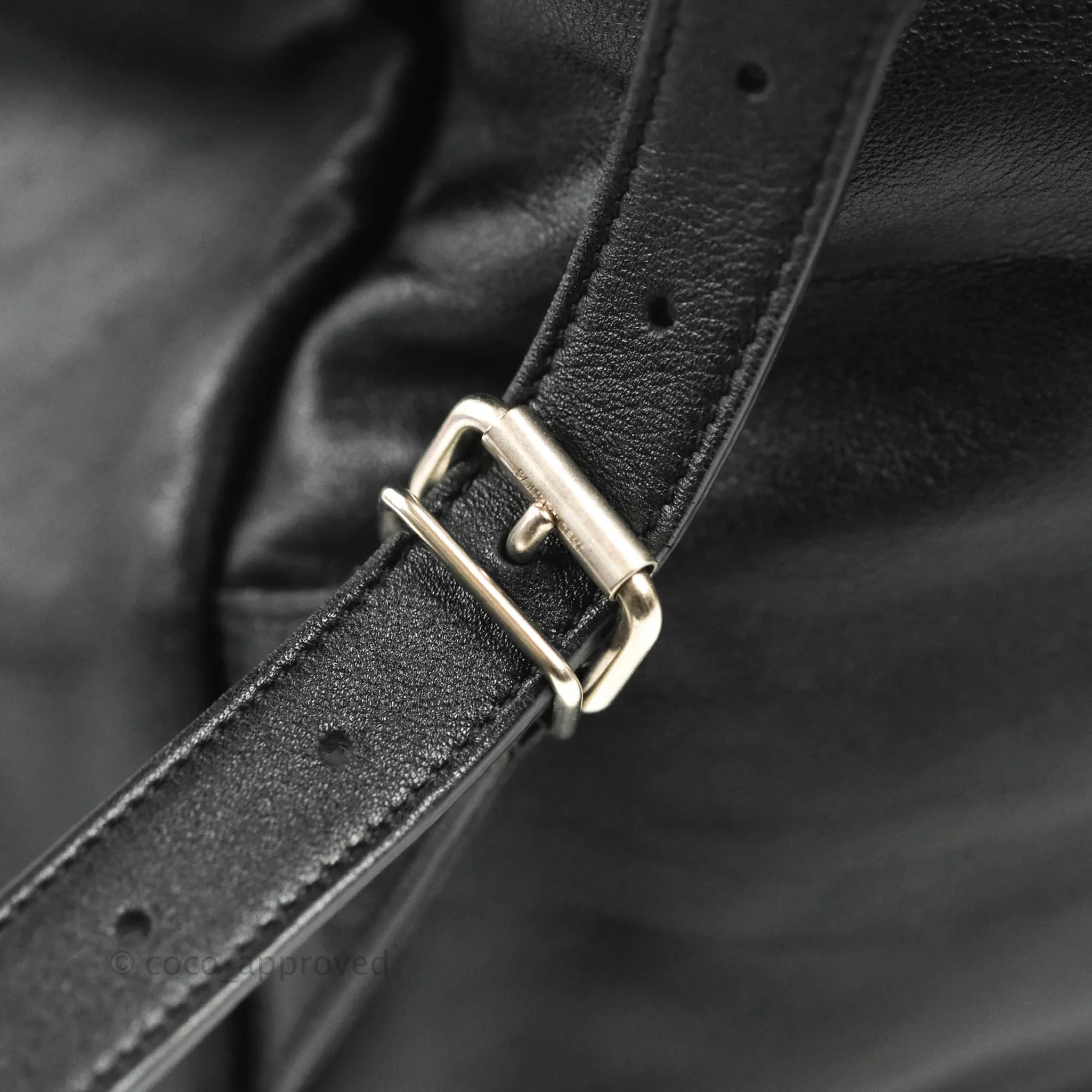 Saint Laurent Festival Fringe Backpack Black Calfskin