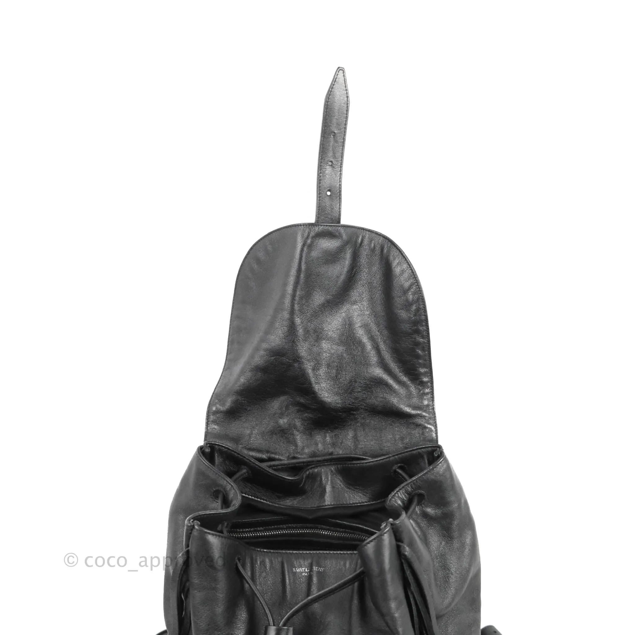 Saint Laurent Festival Fringe Backpack Black Calfskin