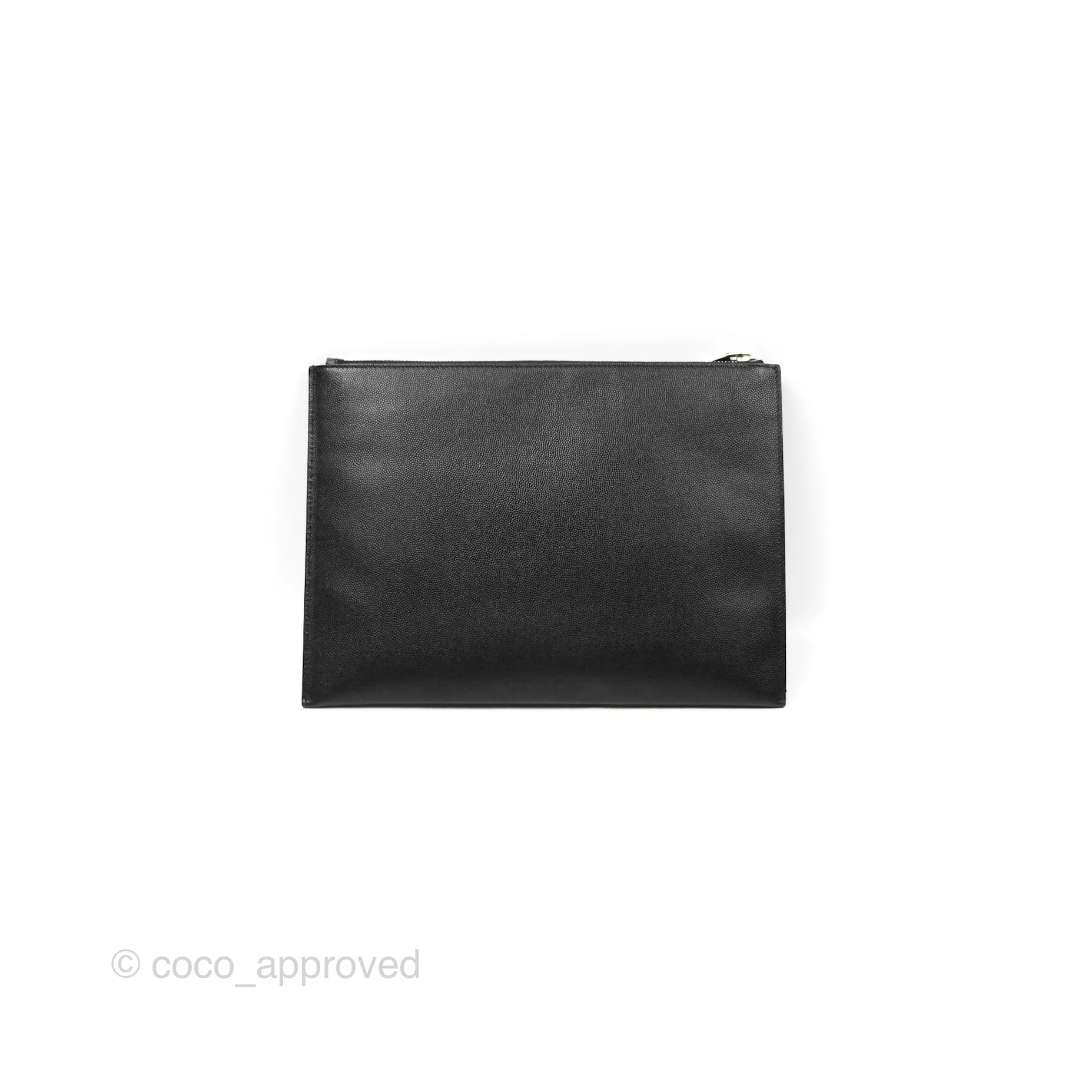 Saint Laurent Grain De Poudre Zipped Tablet Holder Black