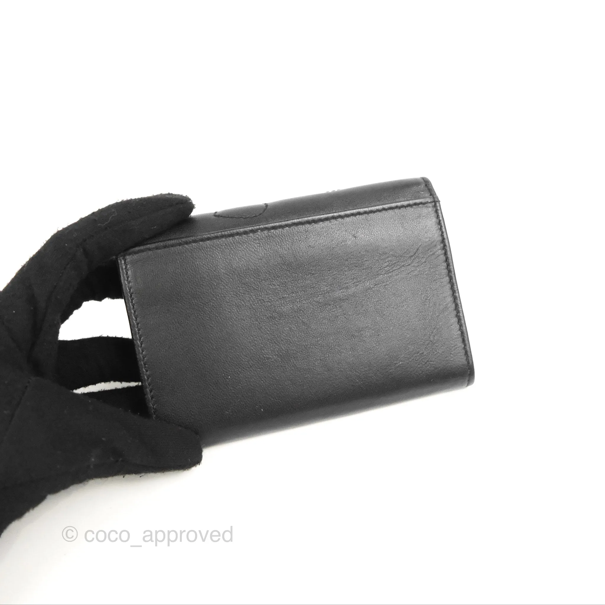 Saint Laurent Heart Flap Card Holder Wallet Black