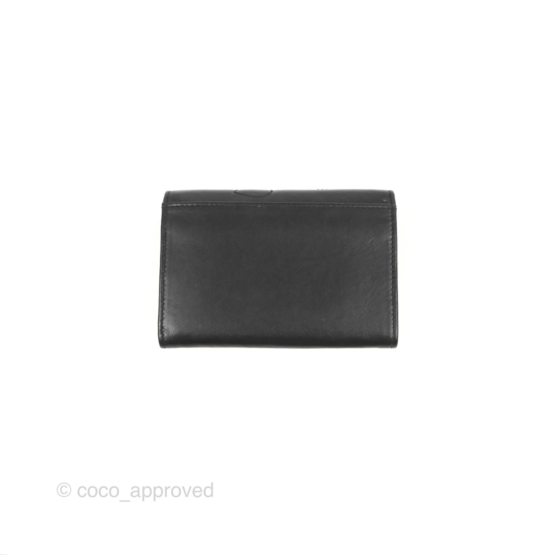 Saint Laurent Heart Flap Card Holder Wallet Black