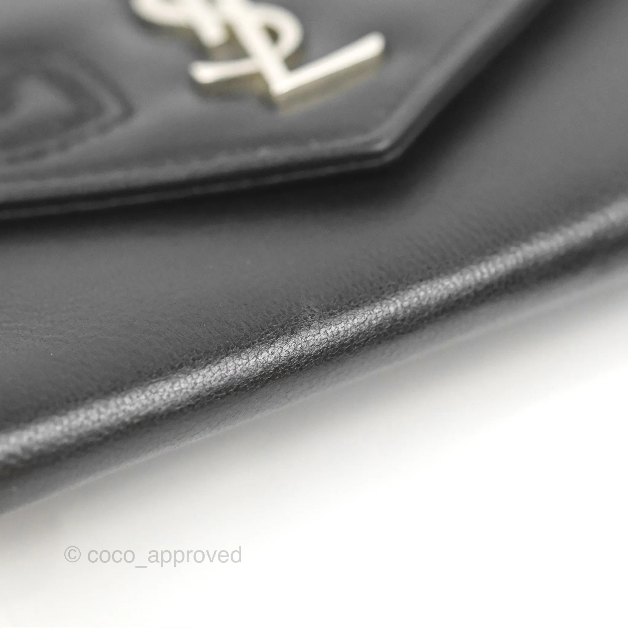 Saint Laurent Heart Flap Card Holder Wallet Black