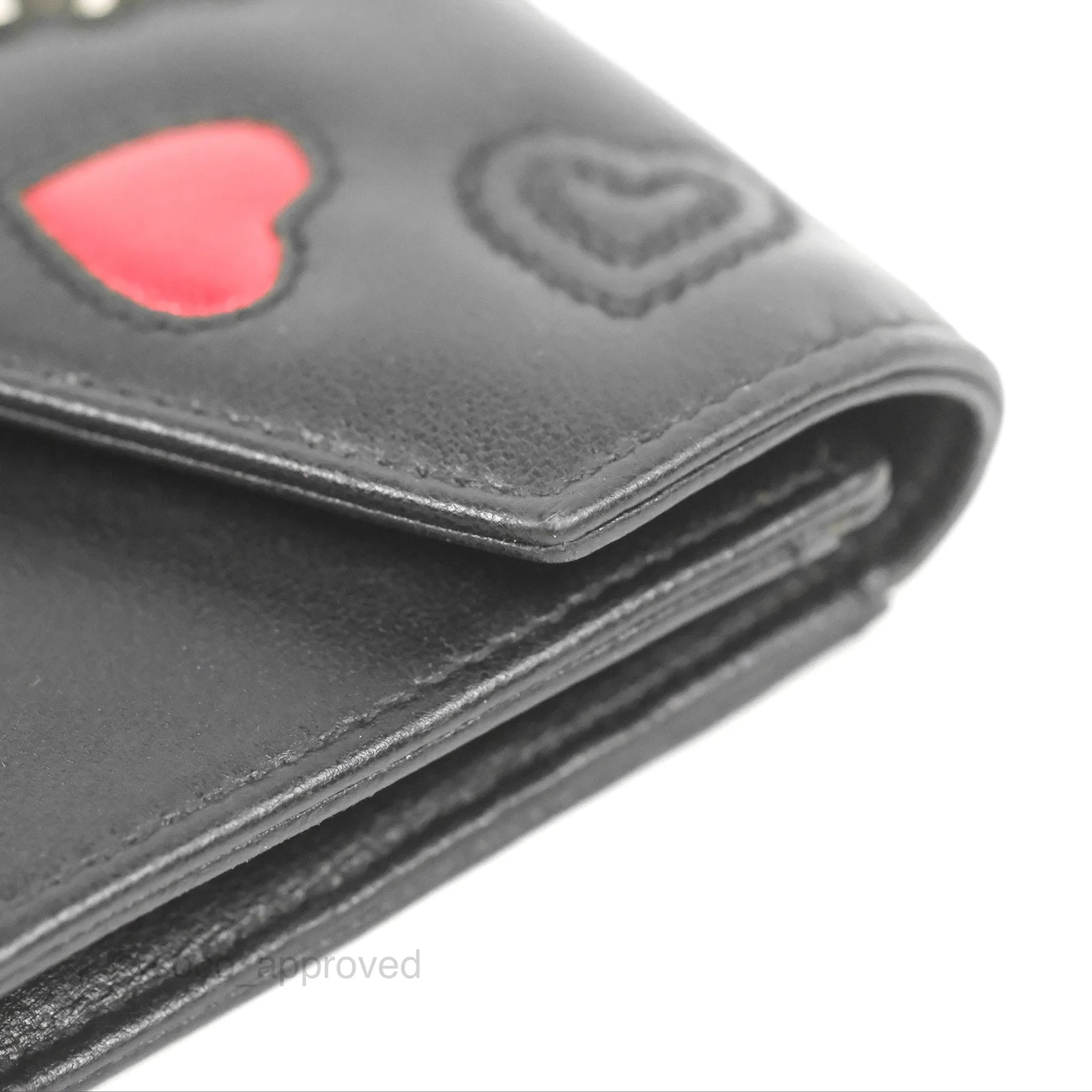 Saint Laurent Heart Flap Card Holder Wallet Black