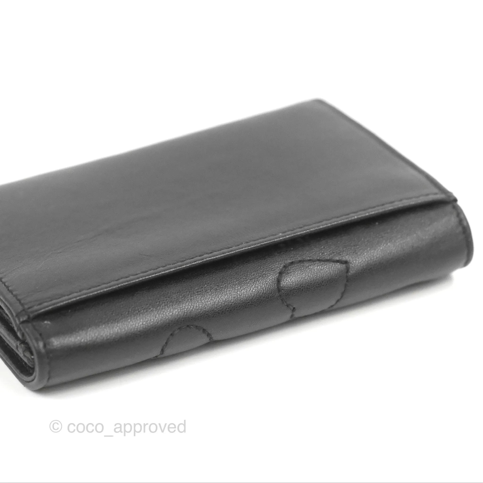 Saint Laurent Heart Flap Card Holder Wallet Black