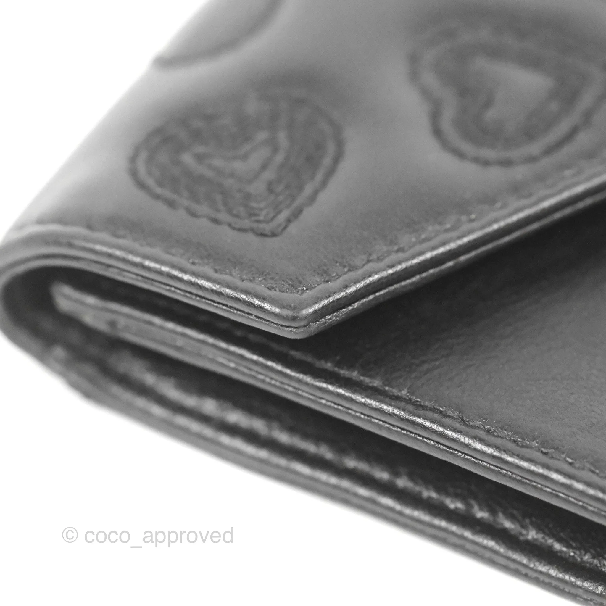 Saint Laurent Heart Flap Card Holder Wallet Black