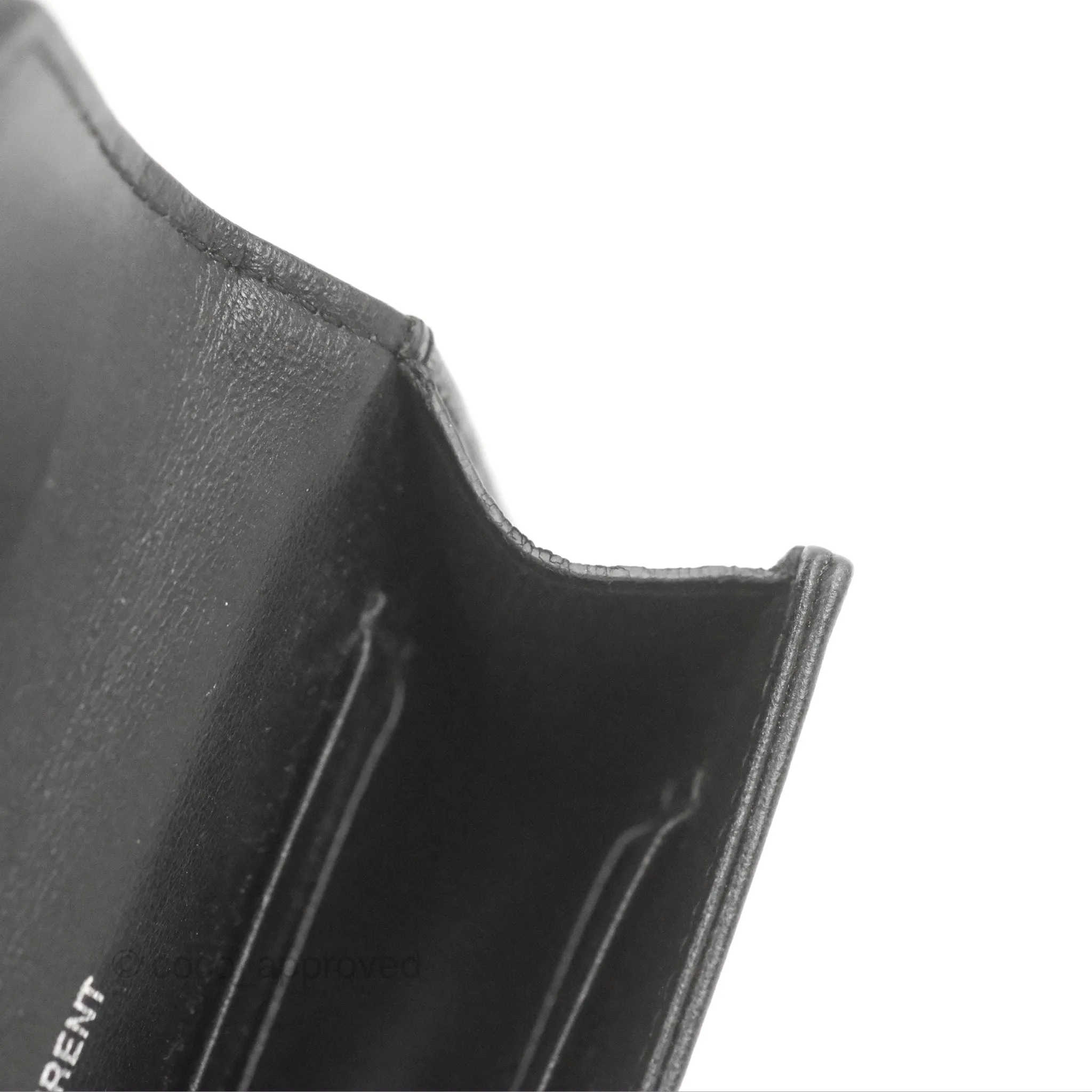 Saint Laurent Heart Flap Card Holder Wallet Black