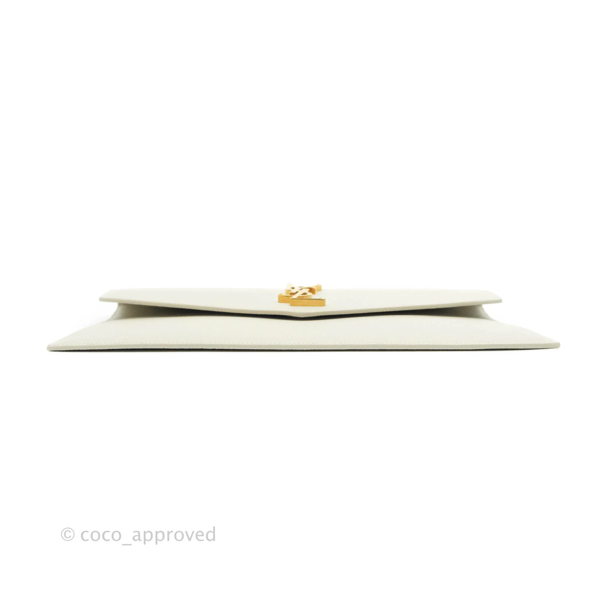 Saint Laurent Ivory Monogram Clutch Bag