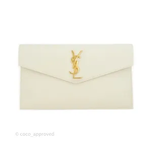 Saint Laurent Ivory Monogram Clutch Bag