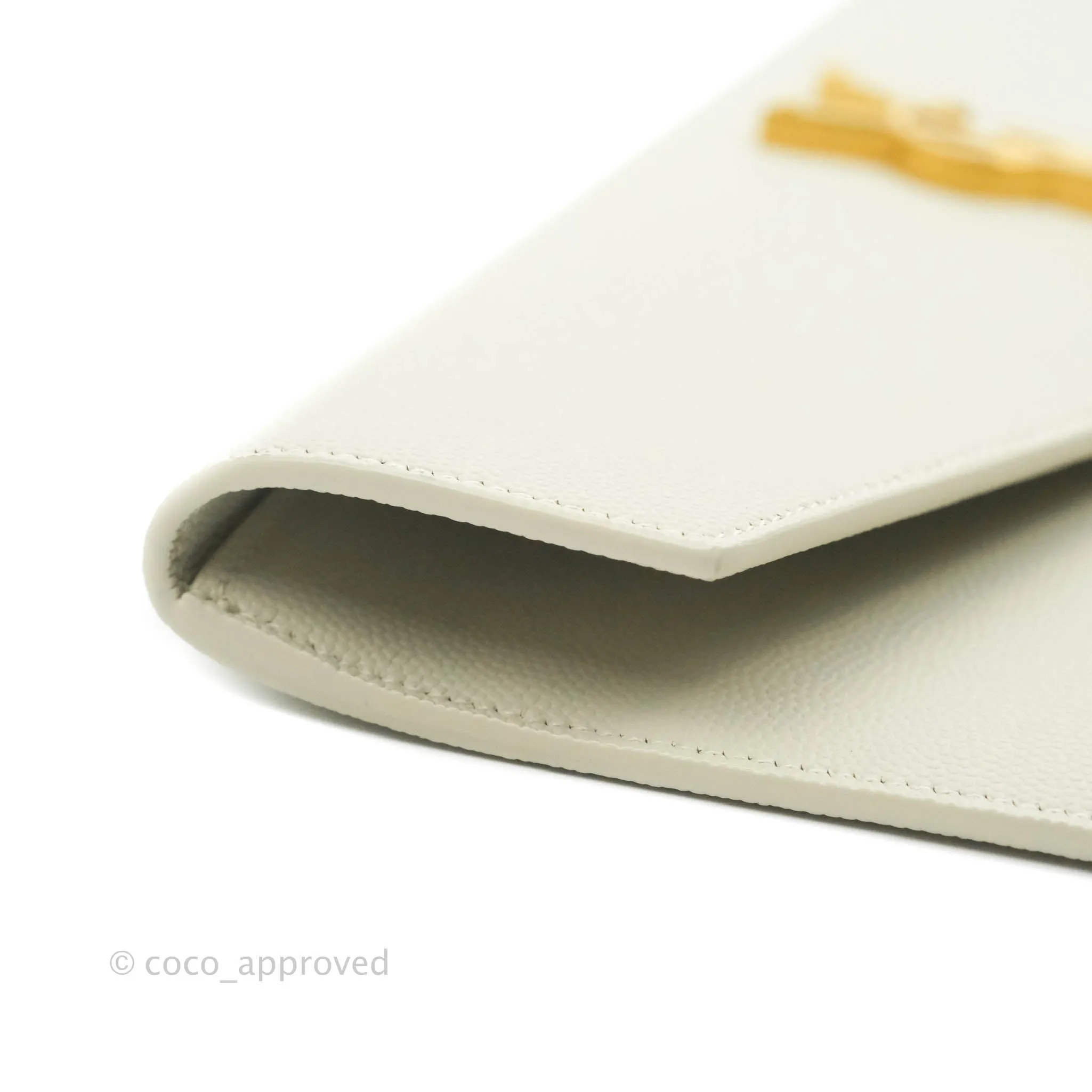 Saint Laurent Ivory Monogram Clutch Bag