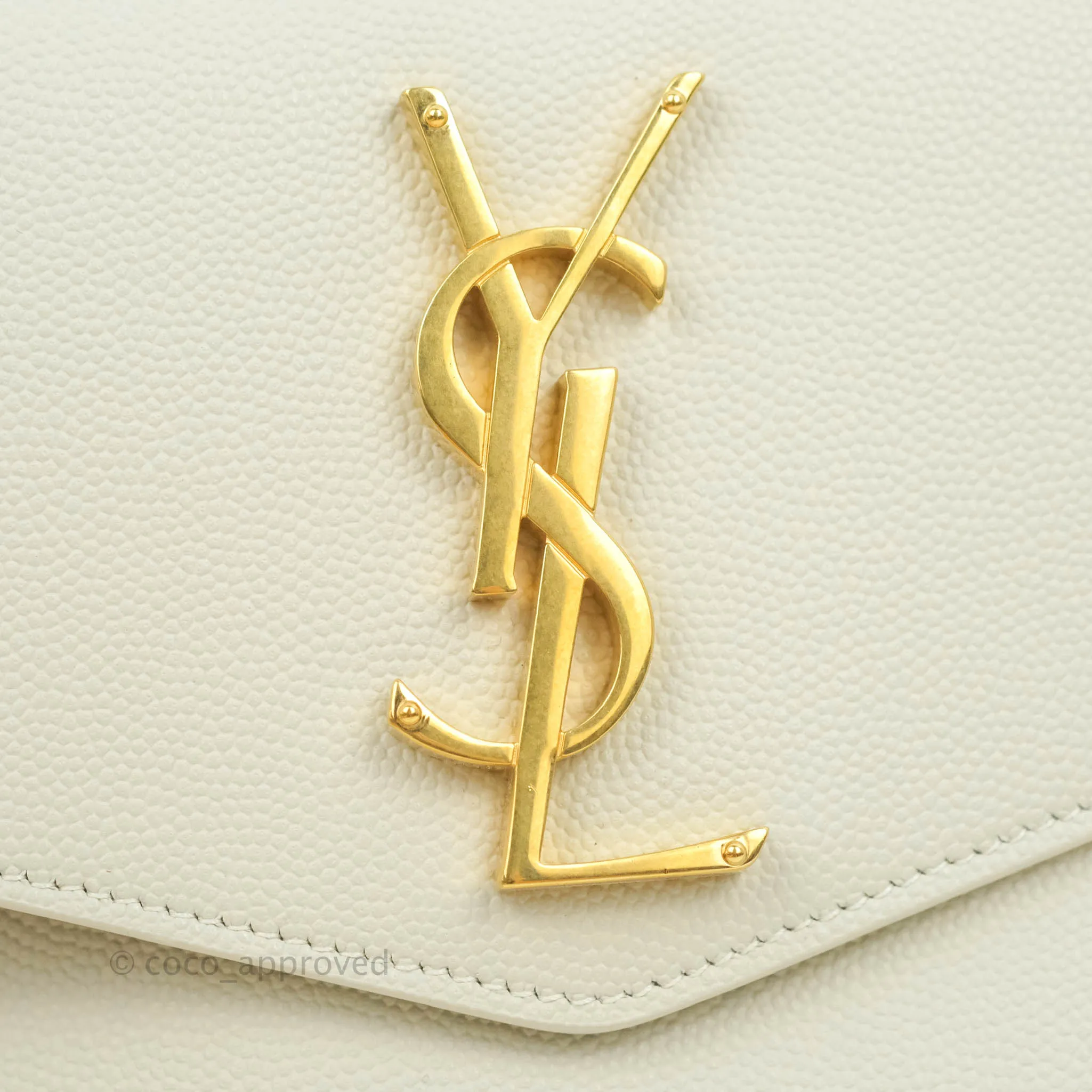 Saint Laurent Ivory Monogram Clutch Bag