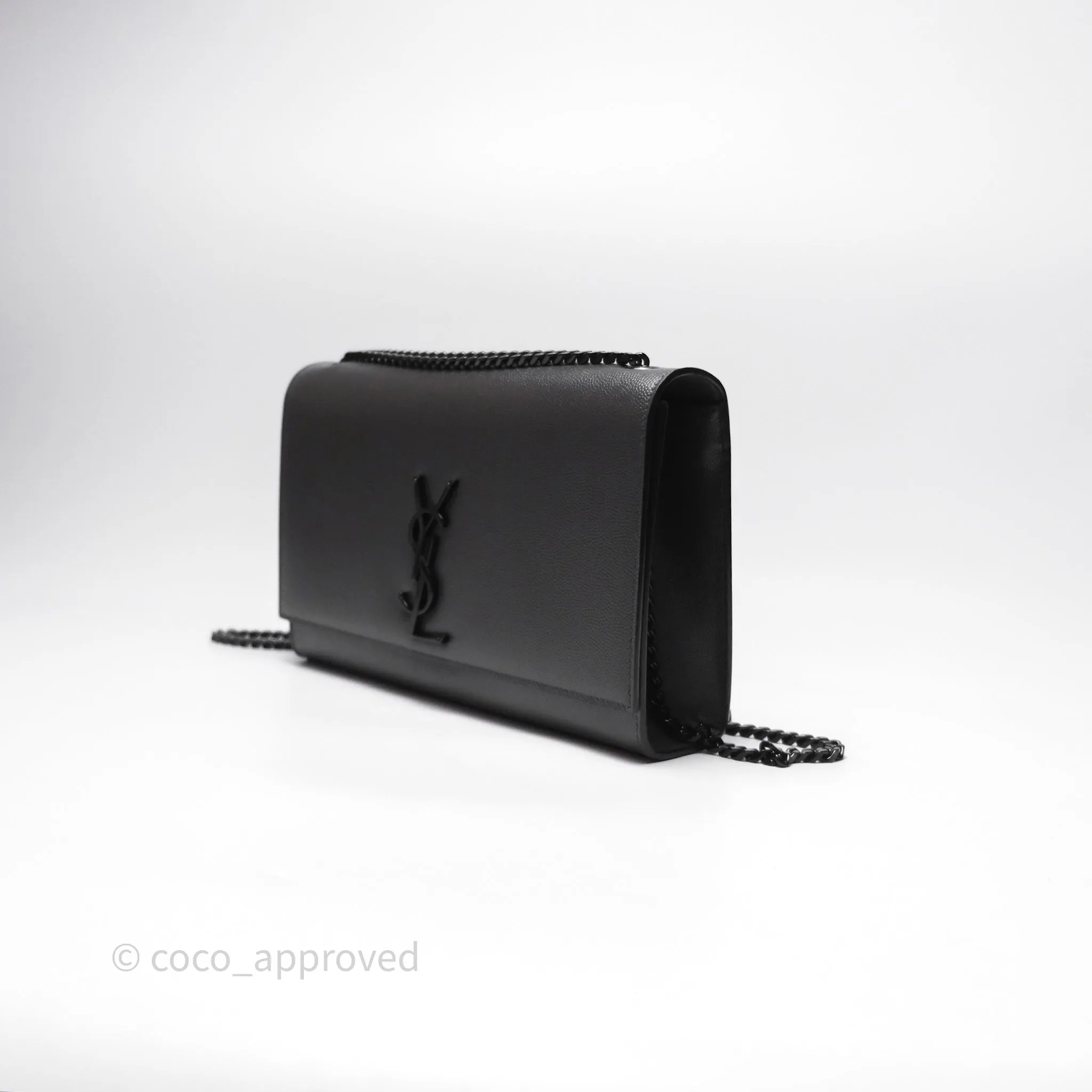 Saint Laurent Kate Medium Grained Leather Shoulder Bag So Black