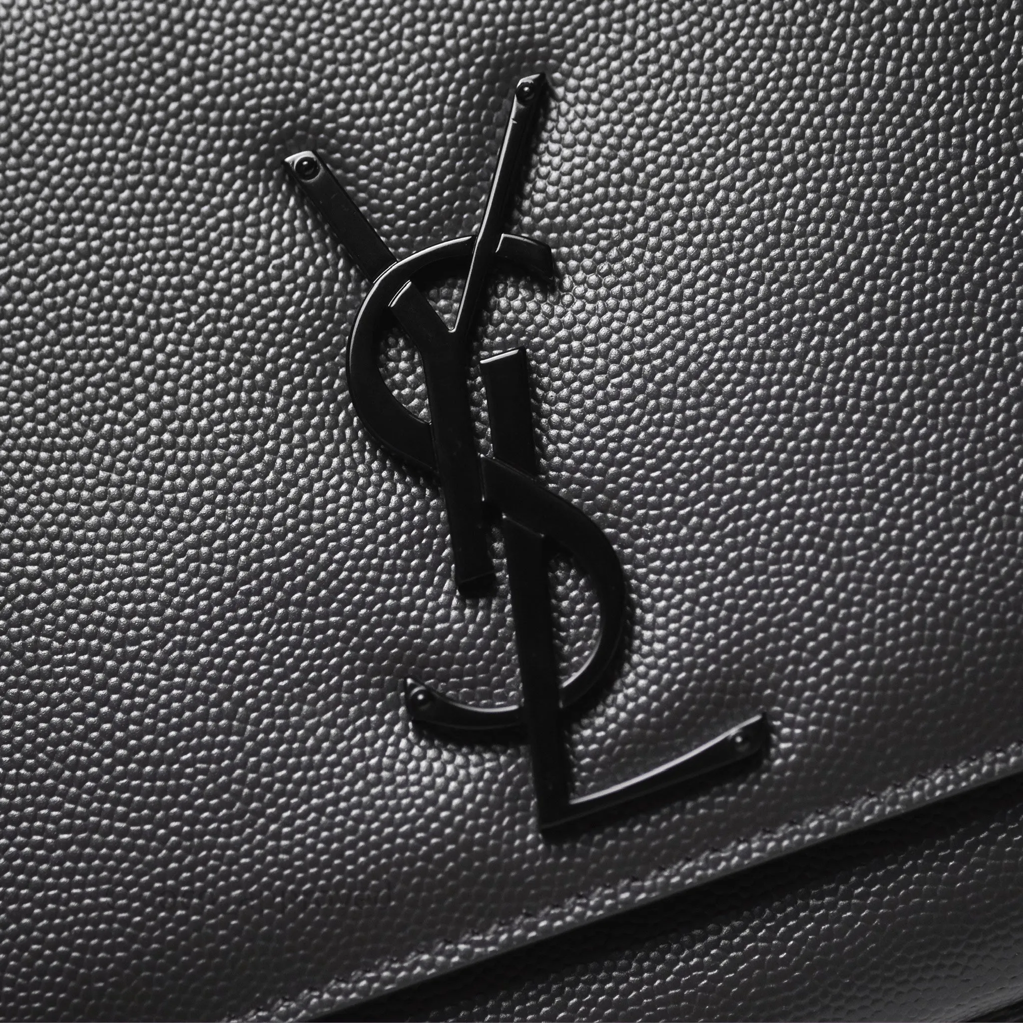 Saint Laurent Kate Medium Grained Leather Shoulder Bag So Black