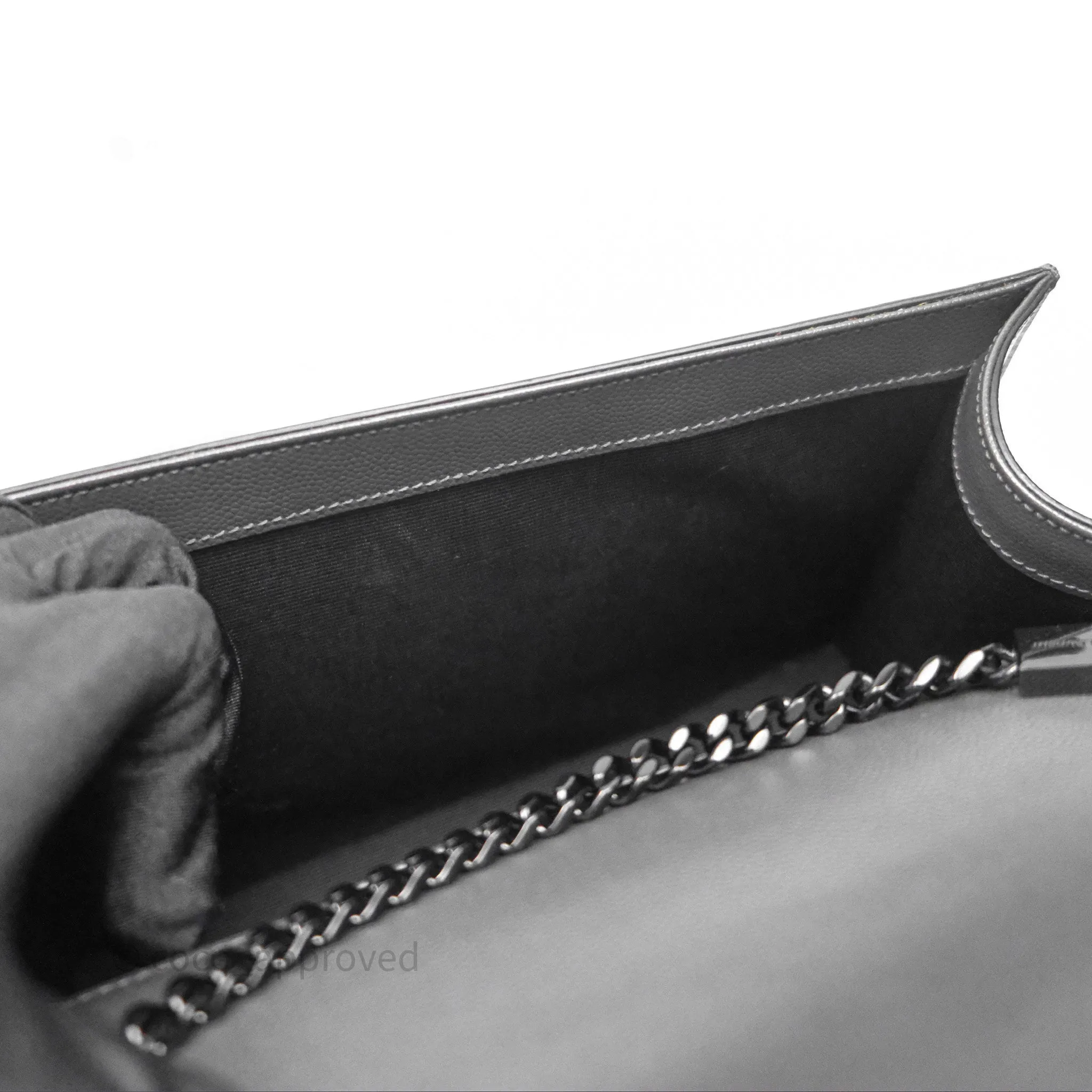 Saint Laurent Kate Medium Grained Leather Shoulder Bag So Black